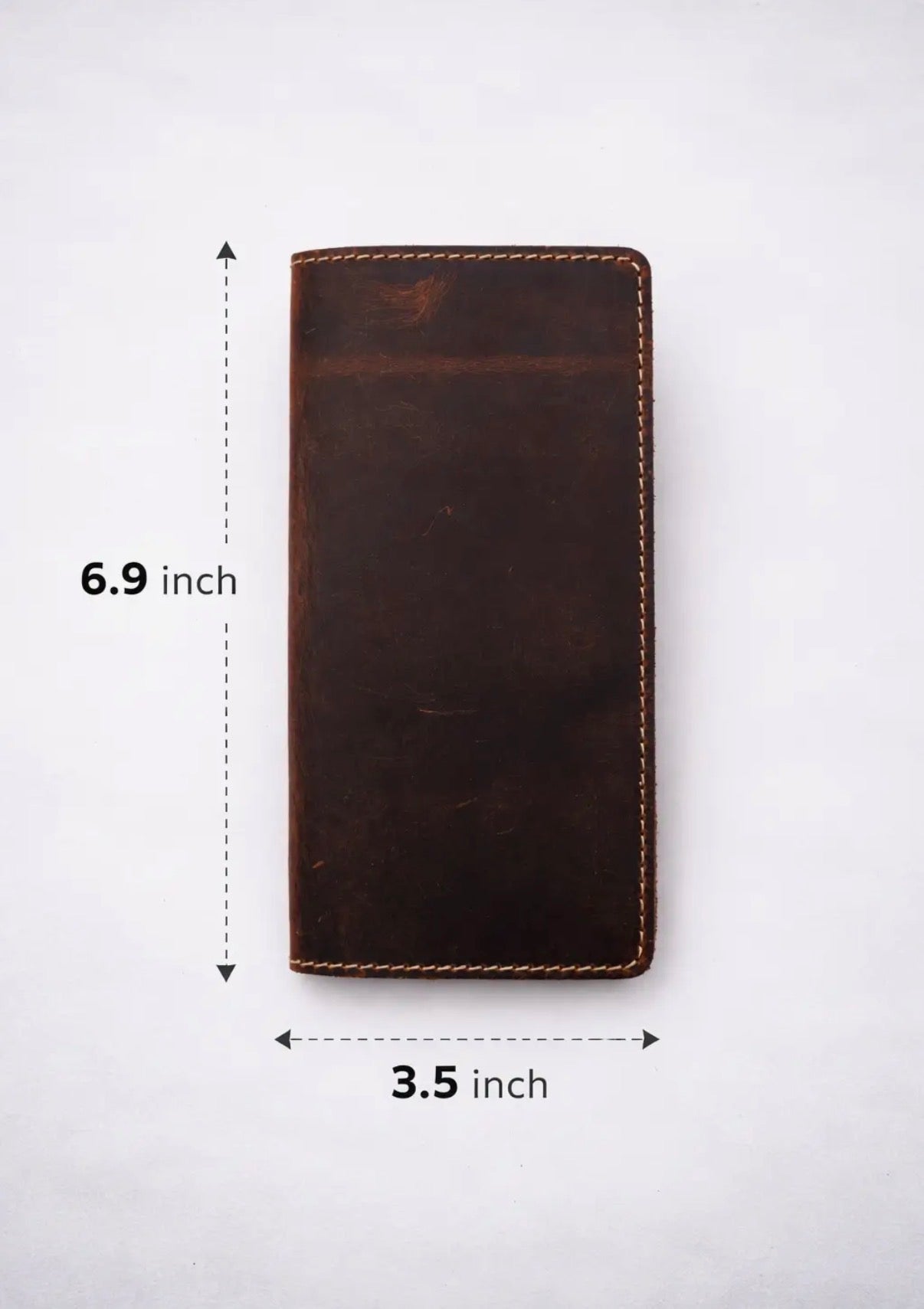 Leather Long Wallet (Brown)