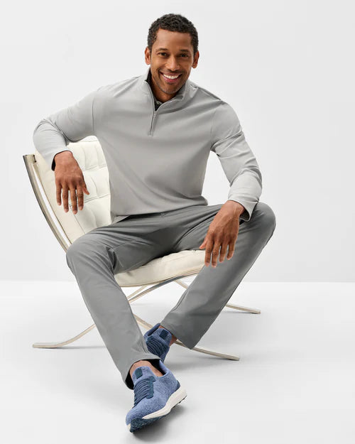 Johnnie-O Hoppin Ribbed Knit Performance Pullover (Seal)