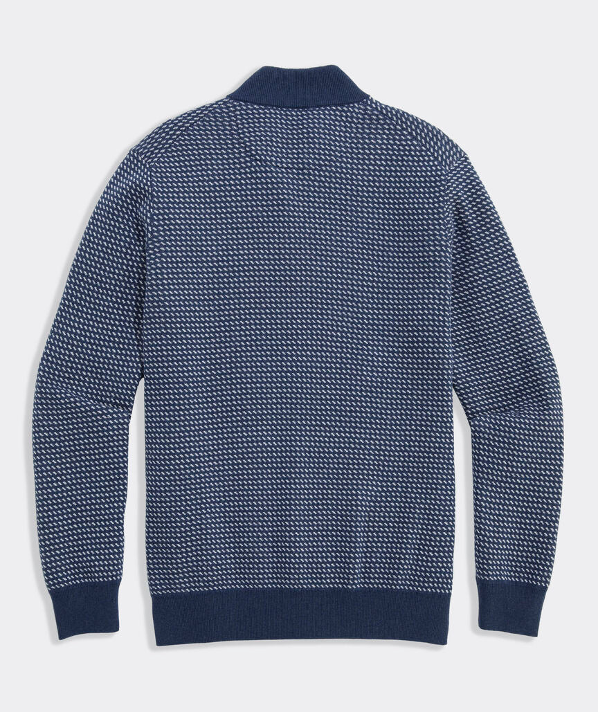 Vineyard Vines Boathouse Birdseye Quarter-Zip (Nautical Navy)