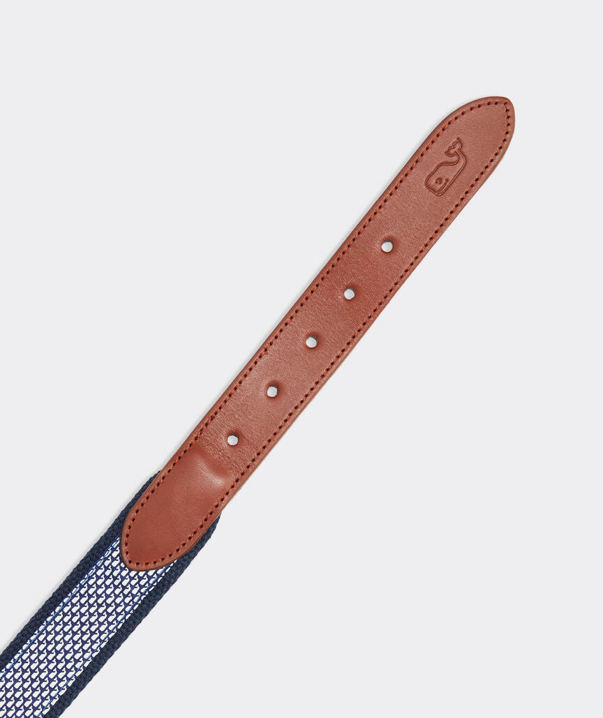 Vineyard Vines Micro Whale Canvas Club Belt (Nautical Navy)