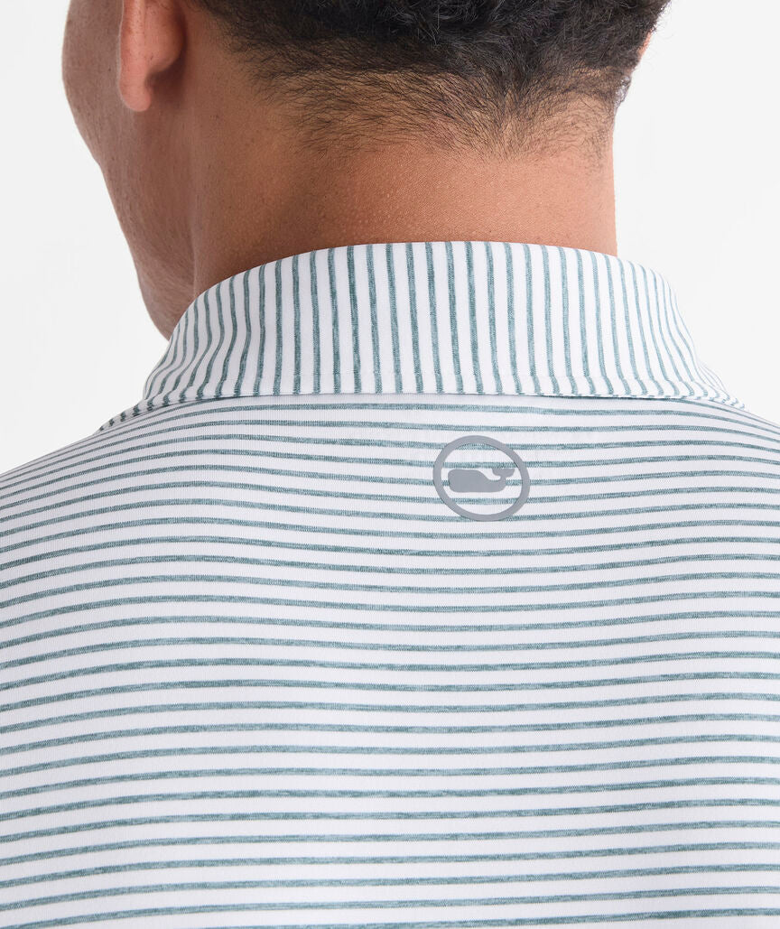 Vineyard Vines Performance Bradley Stripe Sankaty Polo (Low Country Loden)