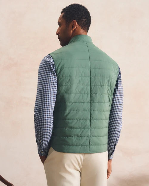 Johnnie-O Bauer Snap Front Quilted Vest (Kelp)