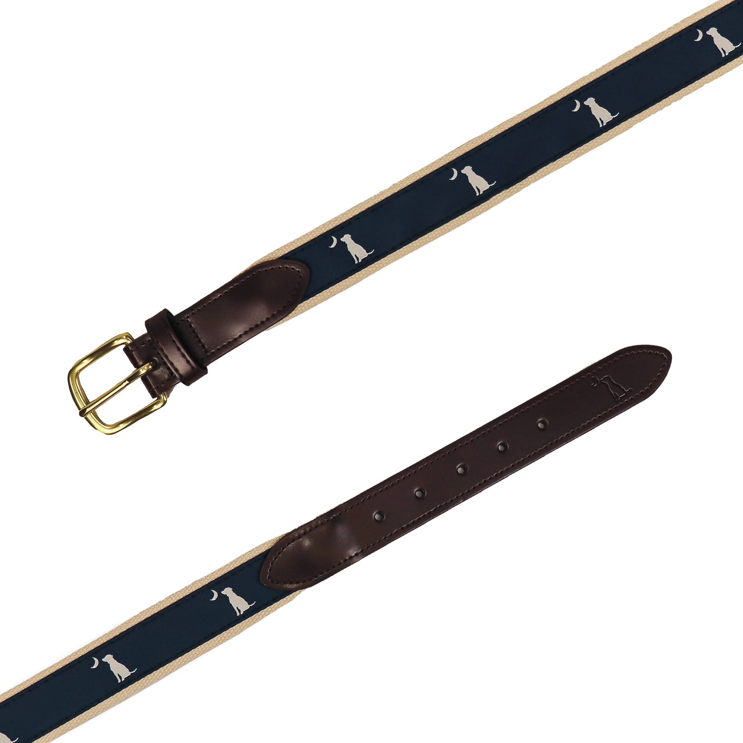 Local Boy Ribbon Belt (Navy Dog & Moon)