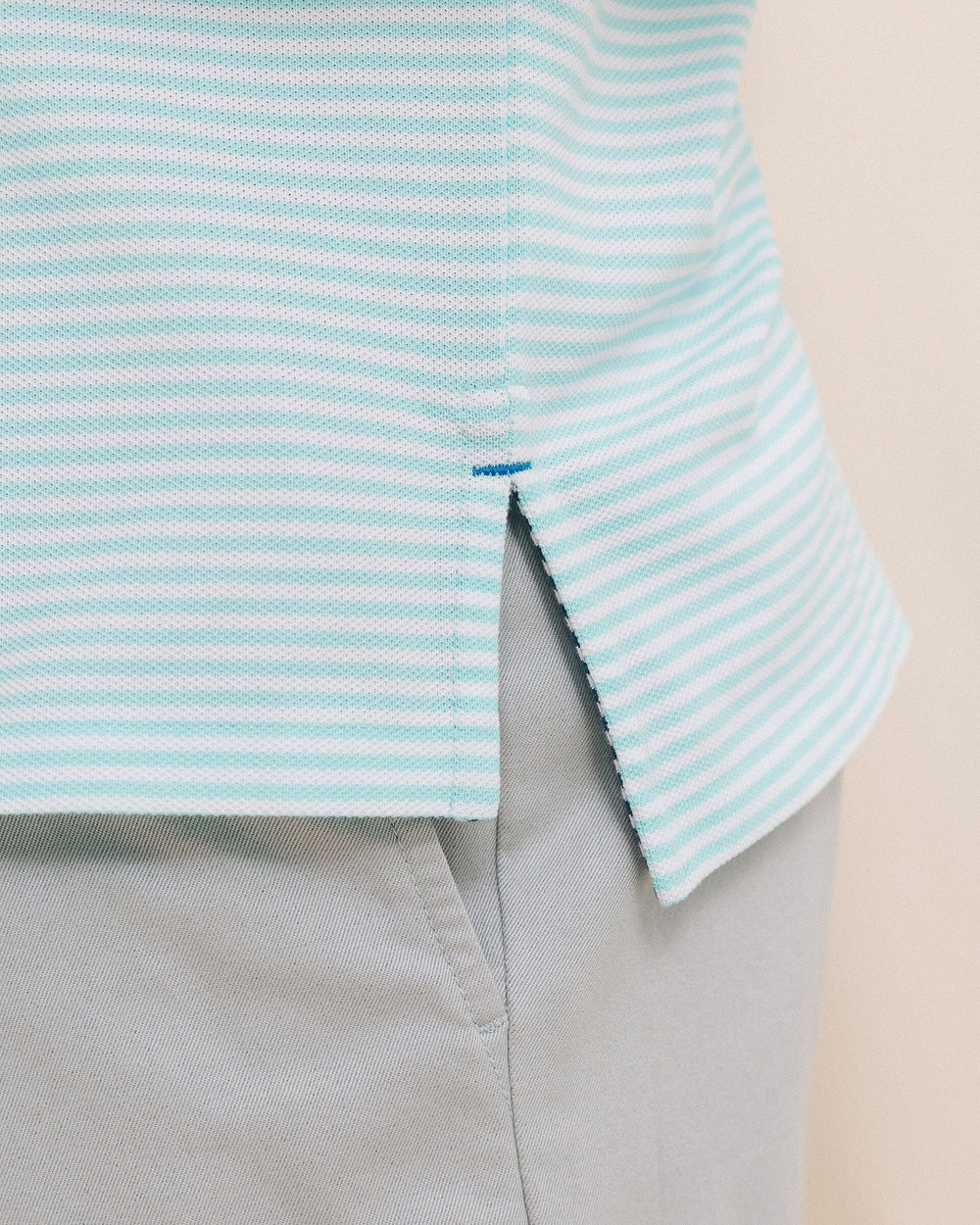 Southern Tide Stripped Skipjack Polo- Shore Blue