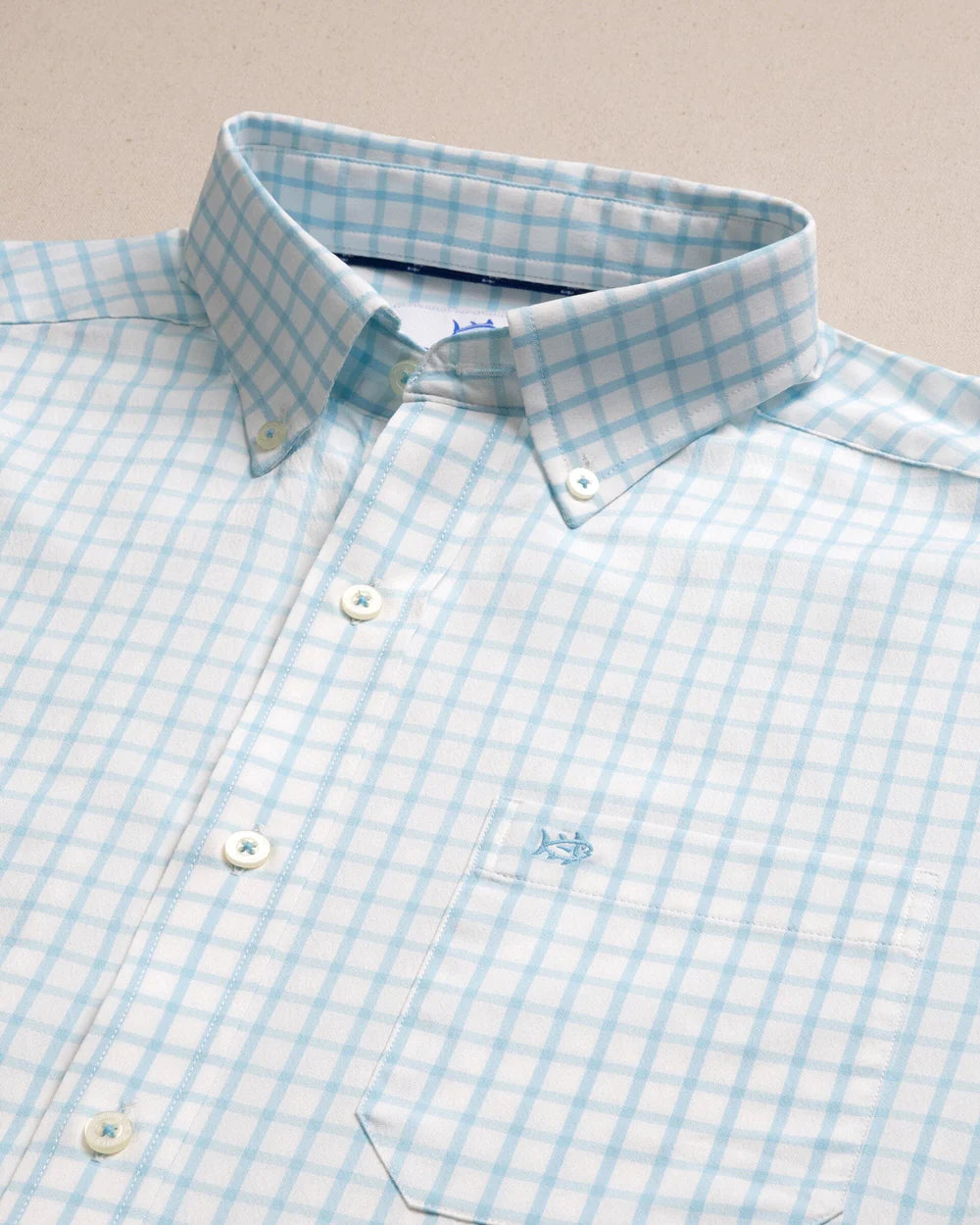 Southern Tide
Tradewind Tattersall Coastal Breeze® Sport Shirt- Tropical Breeze Blue