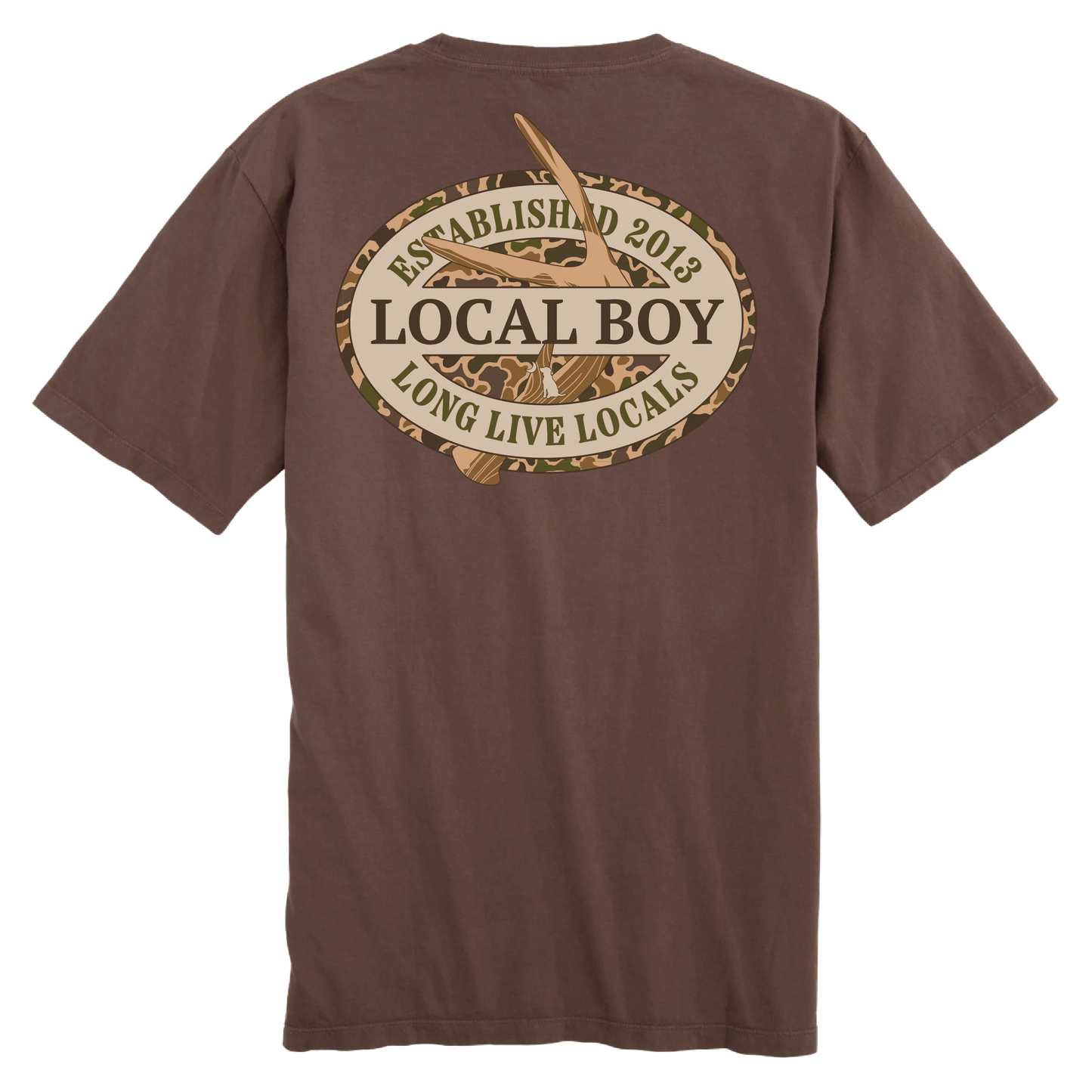 Local Boy Old School Antler Oval- Espresso