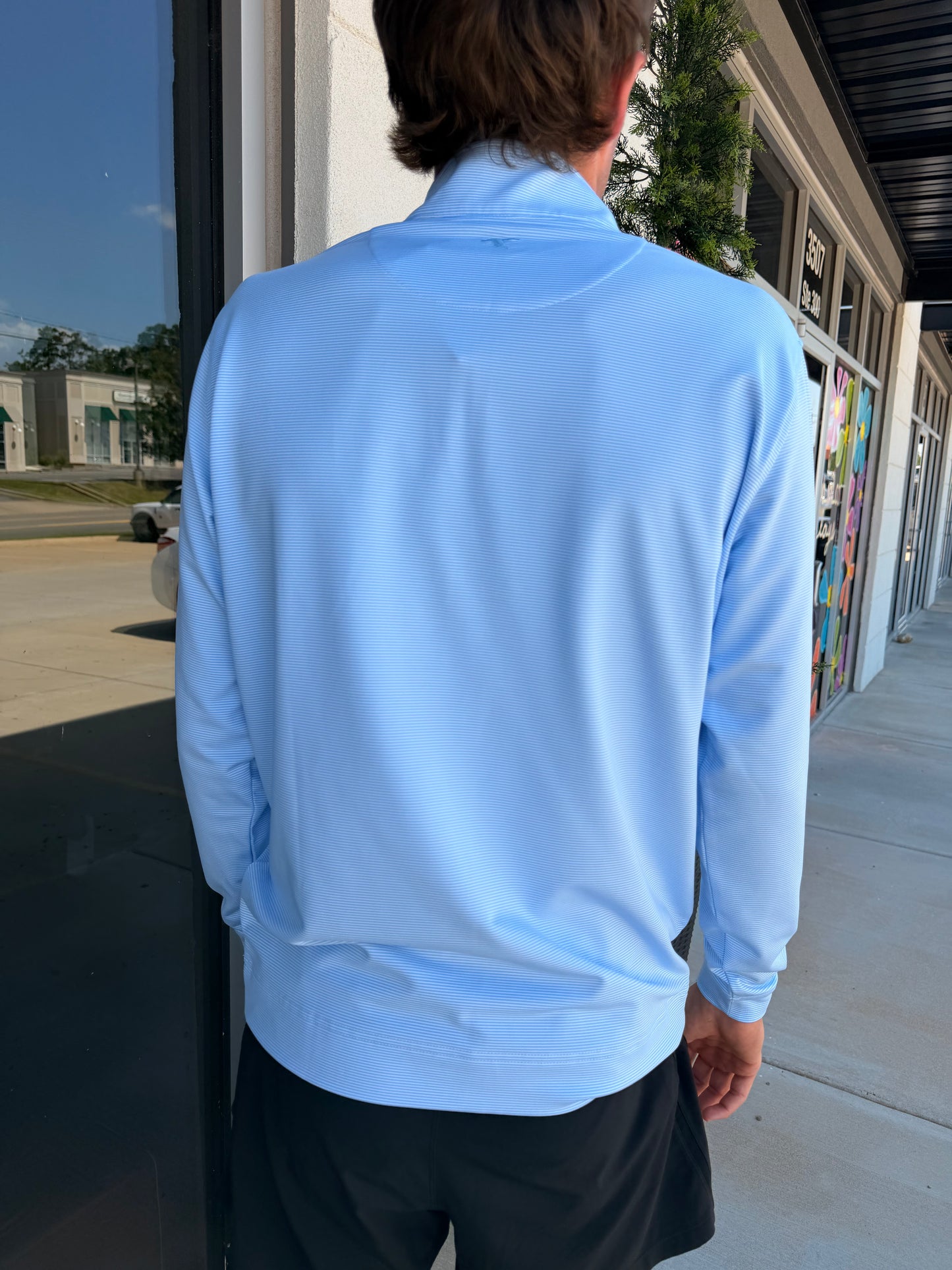 GenTeal Venture Pinstripe Performance Quarter-Zip- Heritage Blue