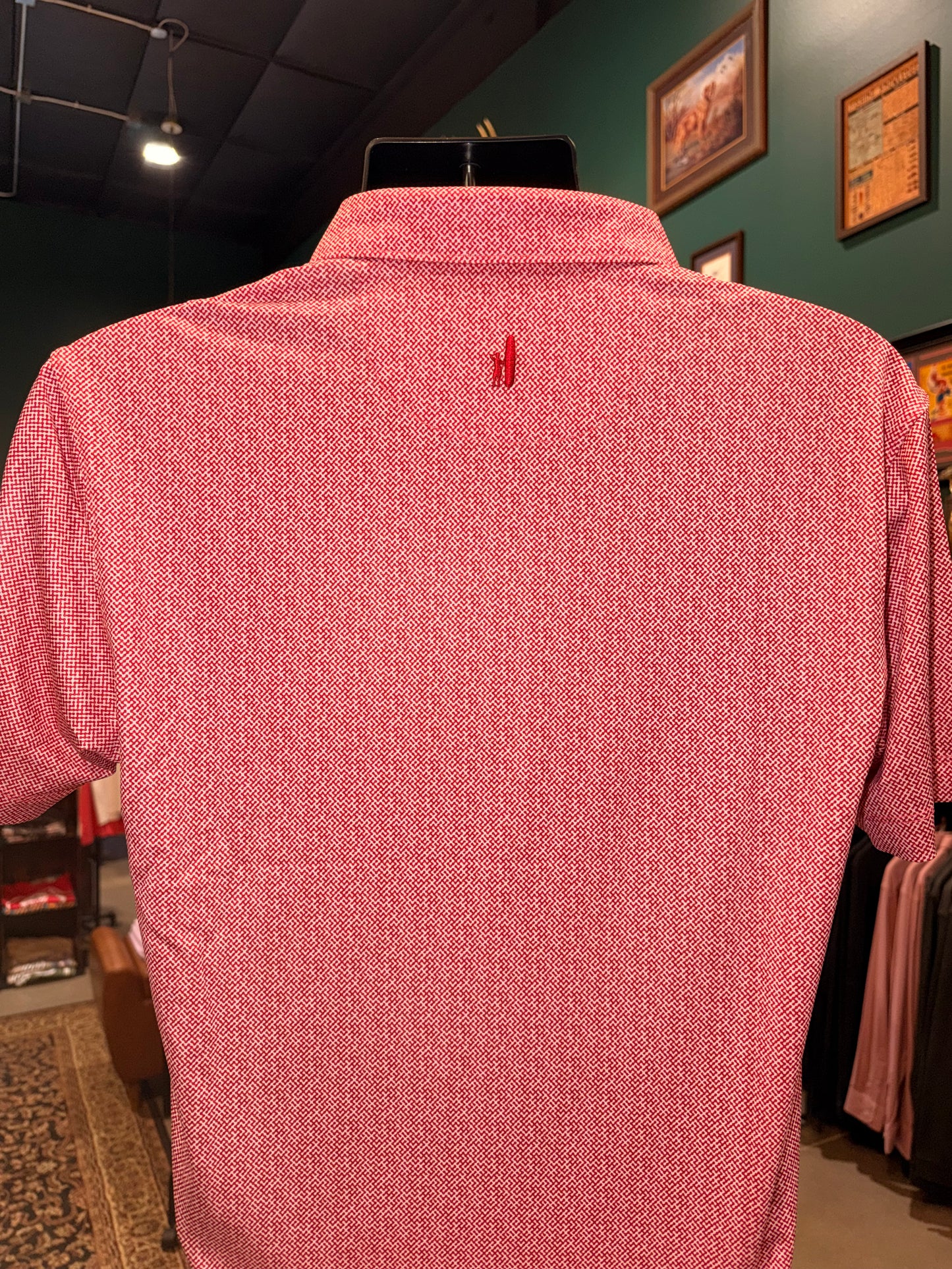 Johnnie-O Hinson Polo Arkansas “Hog w/ Flag” (Crimson)