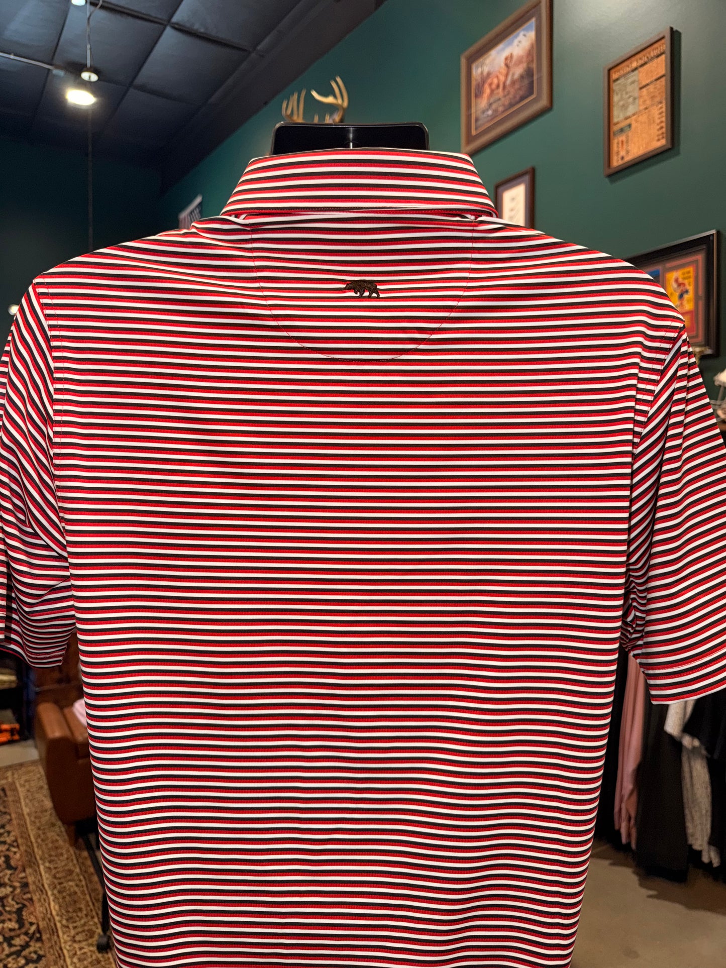 Onward Reserve Georgia “UGA Bulldog” Tri Stripe Performance Polo (Red)