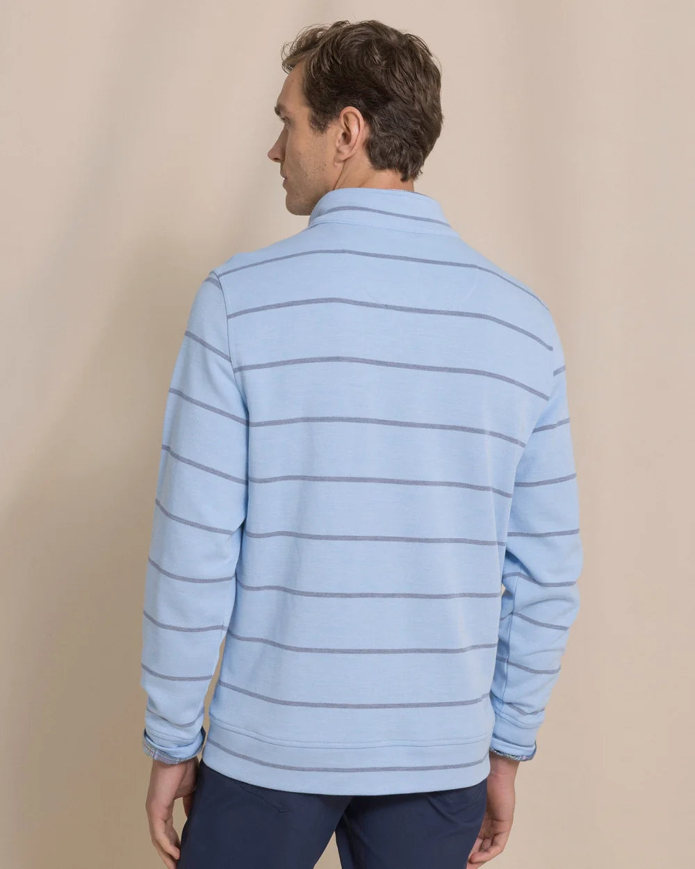 Southern Tide Sandy Cover Pique Quarter Zip- Ocean Channel