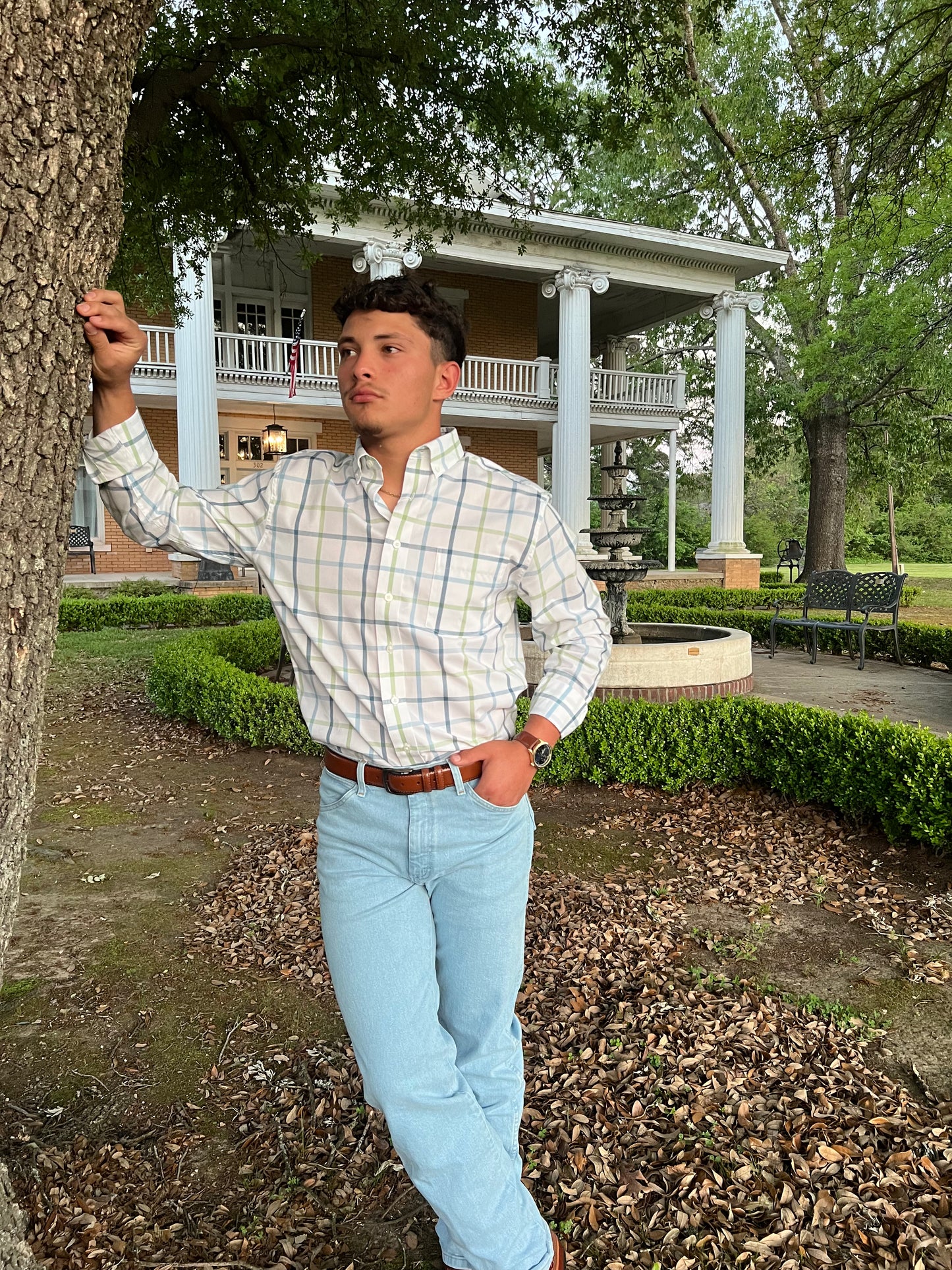 GenTeal Windowpane Cotton Sport Shirt- Placid Windowpane