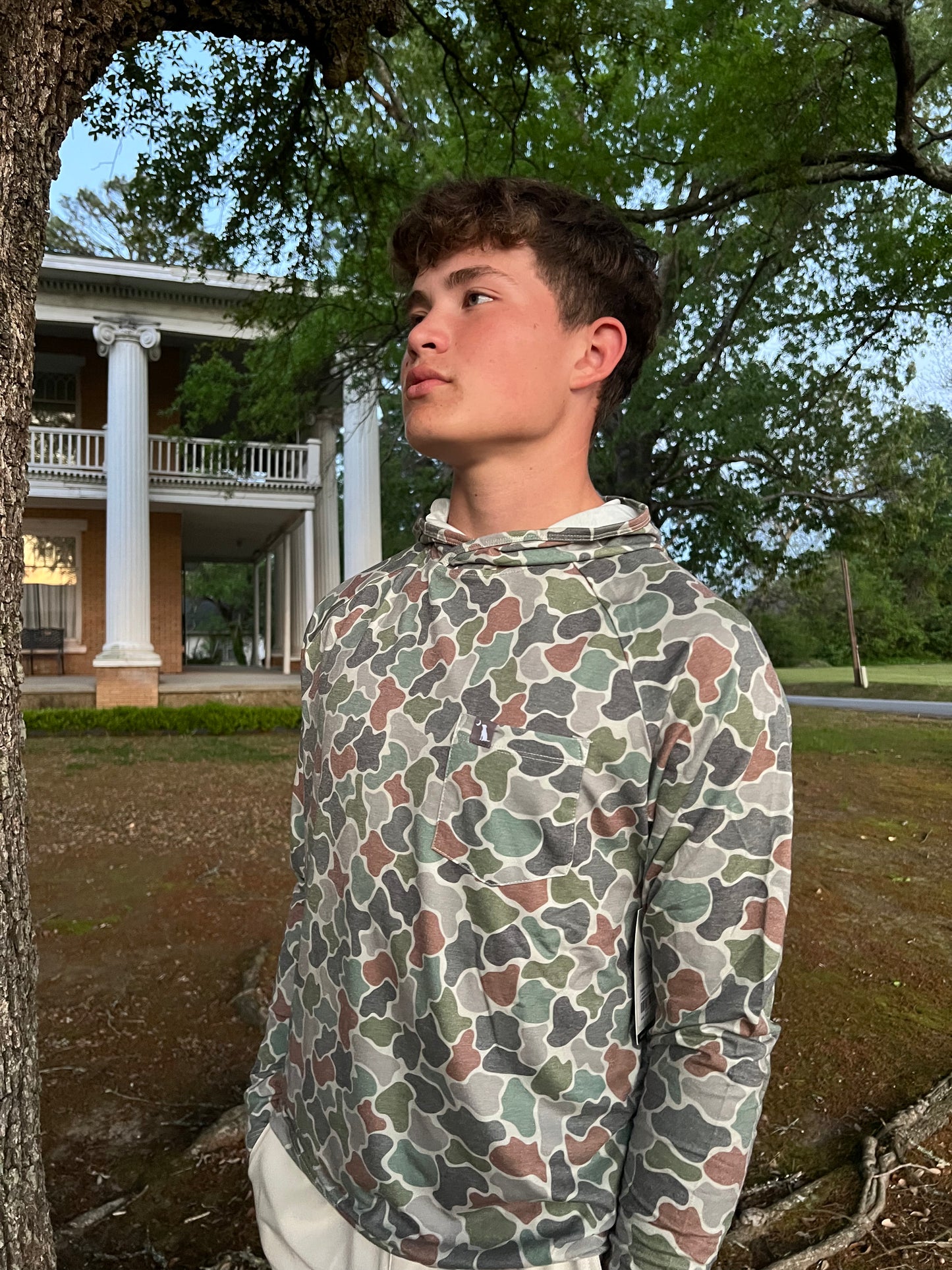 Local Boy Heather-Blend Hoodie- Forest Camo