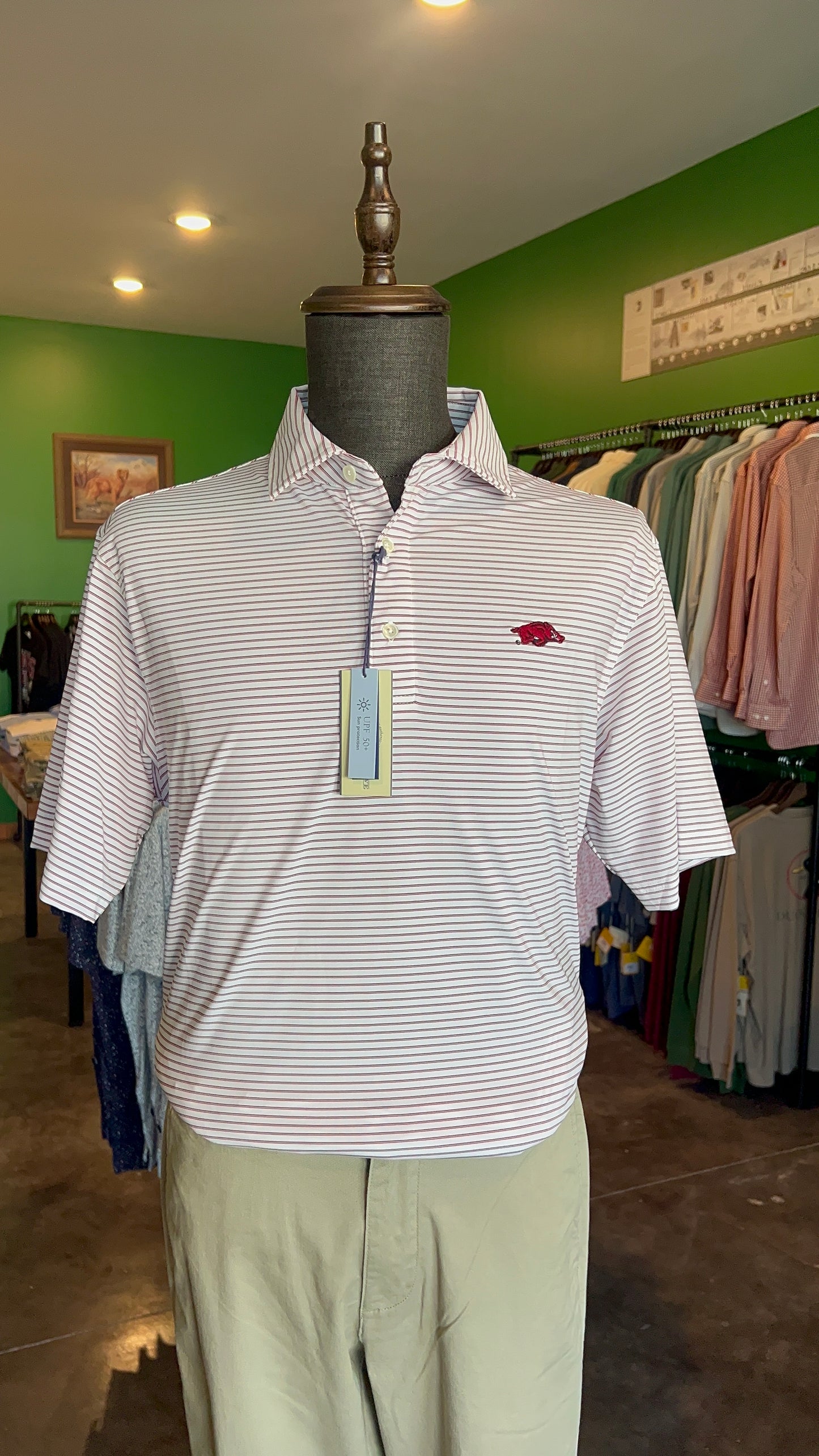 Onward Reserve Scout Stripe Arkansas Performance Polo