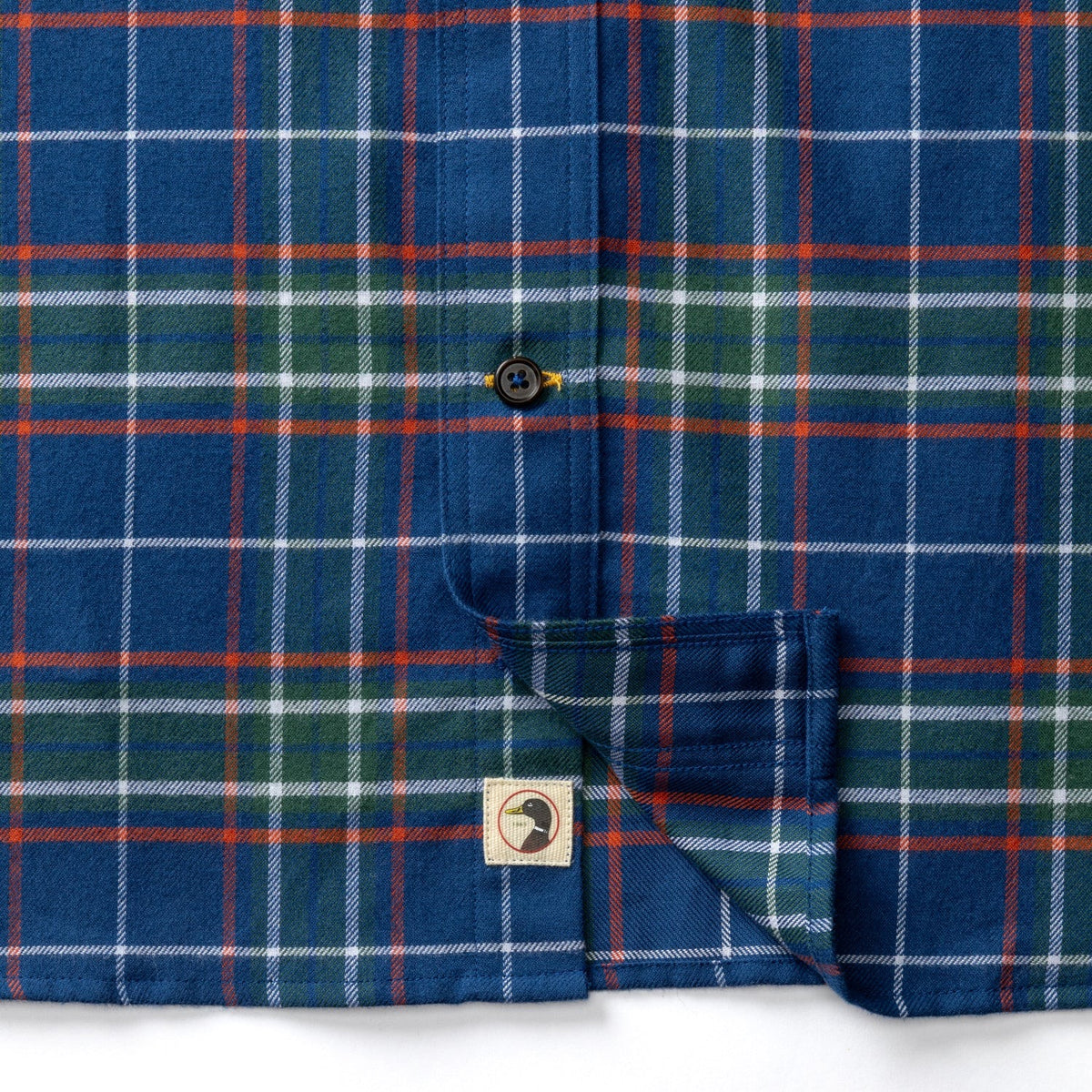 Duck Head Cotton Flannel Sport Shirt - Navy Peony
