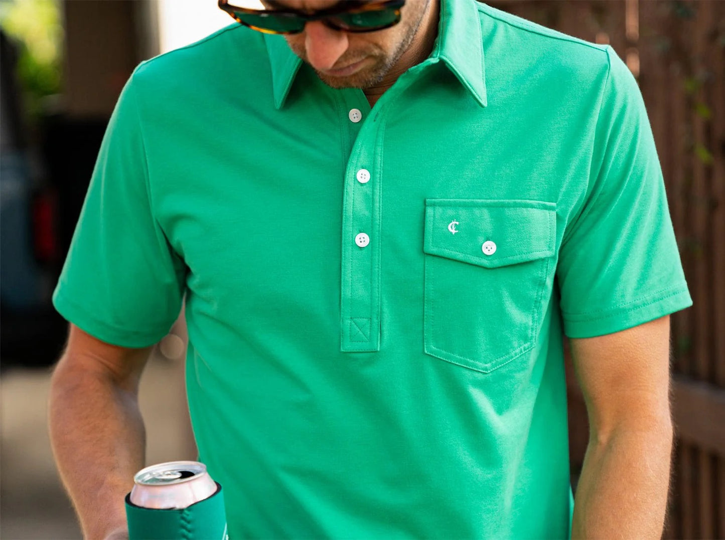 Criquet Performance Players Shirt - Golf Green