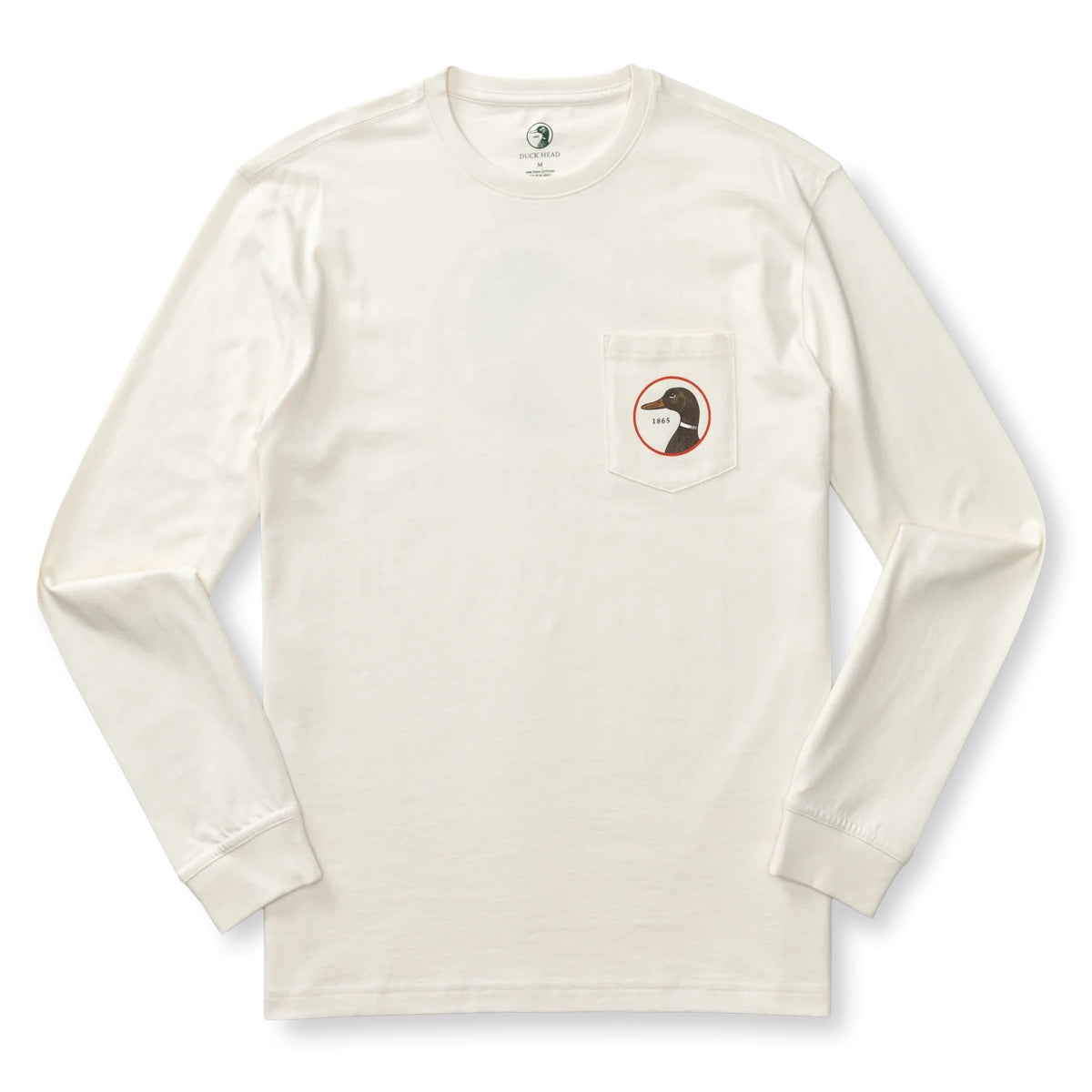 Duck Head Logo Long Sleeve T-Shirt - Antique White