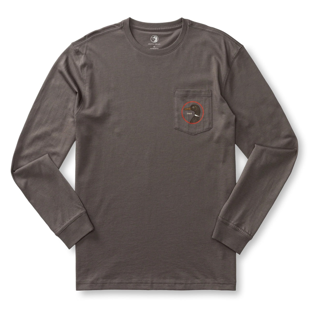 Duck Head Logo Long Sleeve T-Shirt - Fossil Gray