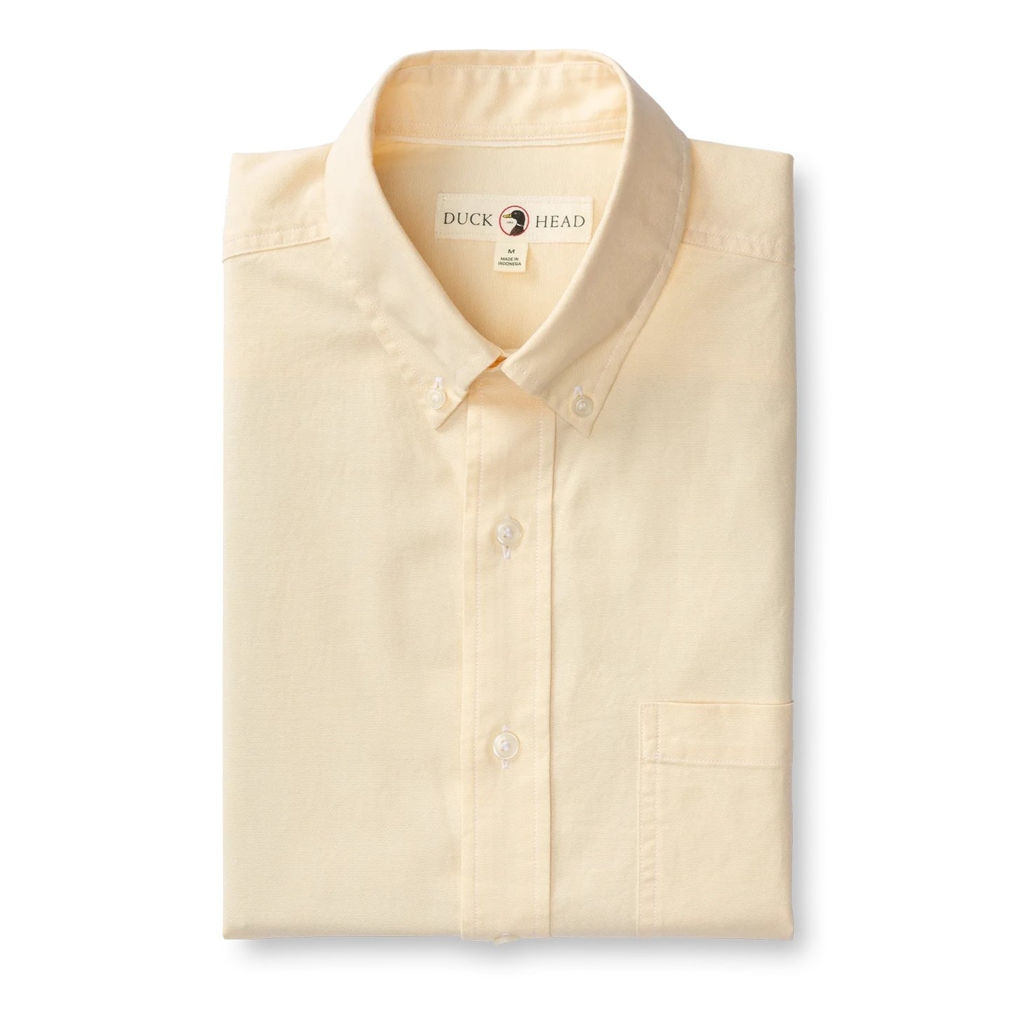 Duck Head Cotton Oxford Sport Shirt Morris Solid Pale Yellow