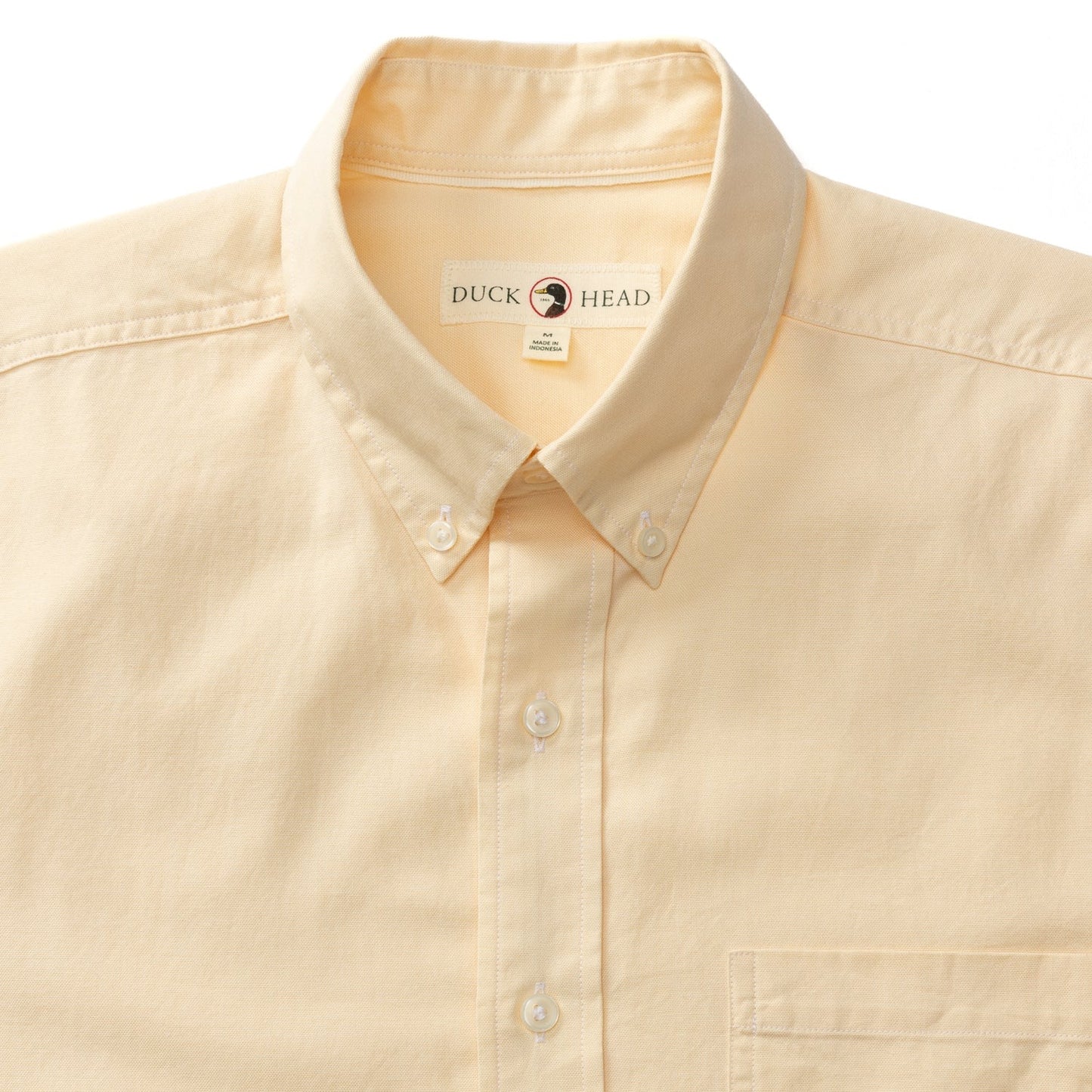 Duck Head Cotton Oxford Sport Shirt Morris Solid Pale Yellow