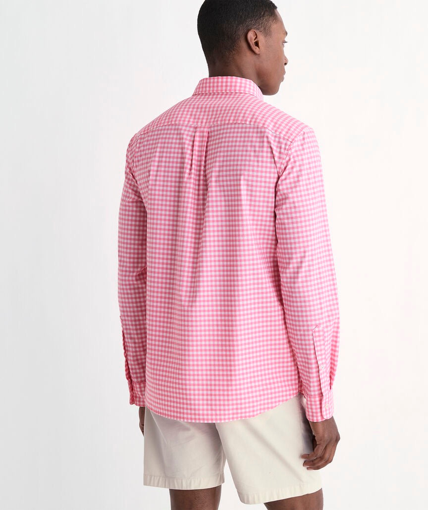 Vineyard Vines Performance Cotton Skysail Gingham Shirt - Bahama Breeze
