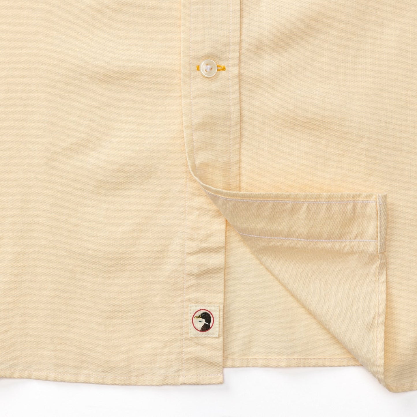 Duck Head Cotton Oxford Sport Shirt Morris Solid Pale Yellow