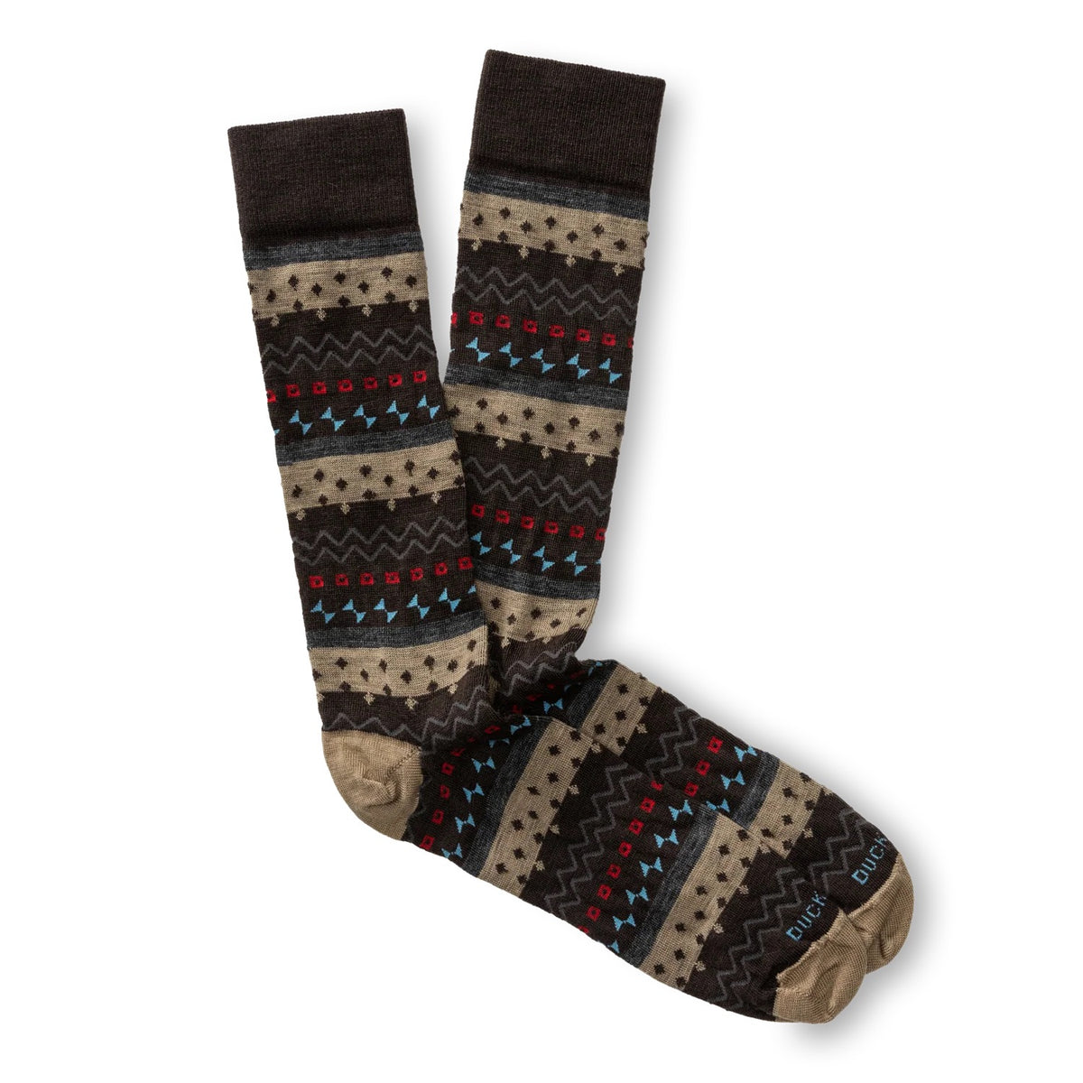 Duck Head Birch Fair Isle Sock - Chocolate Plum
