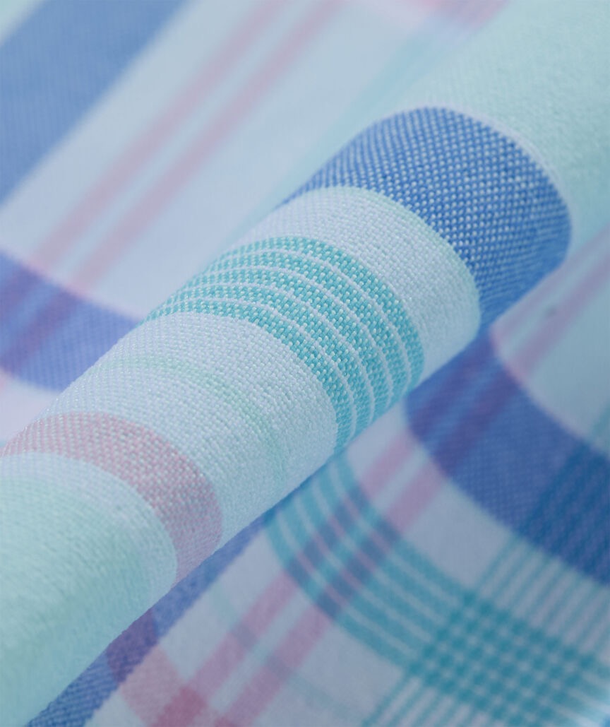 Vineyard Vines Performance Coconut Key Plaid Featherweight Shirt - Sea Splash