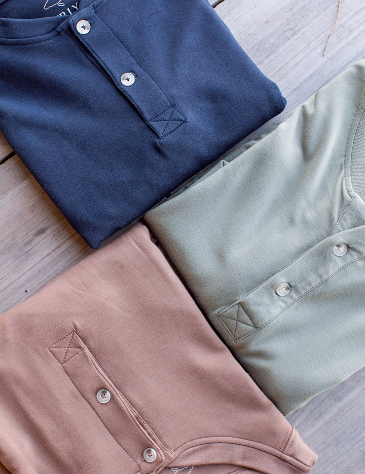 Properly Tied Shoreline Henley LS - Midnight