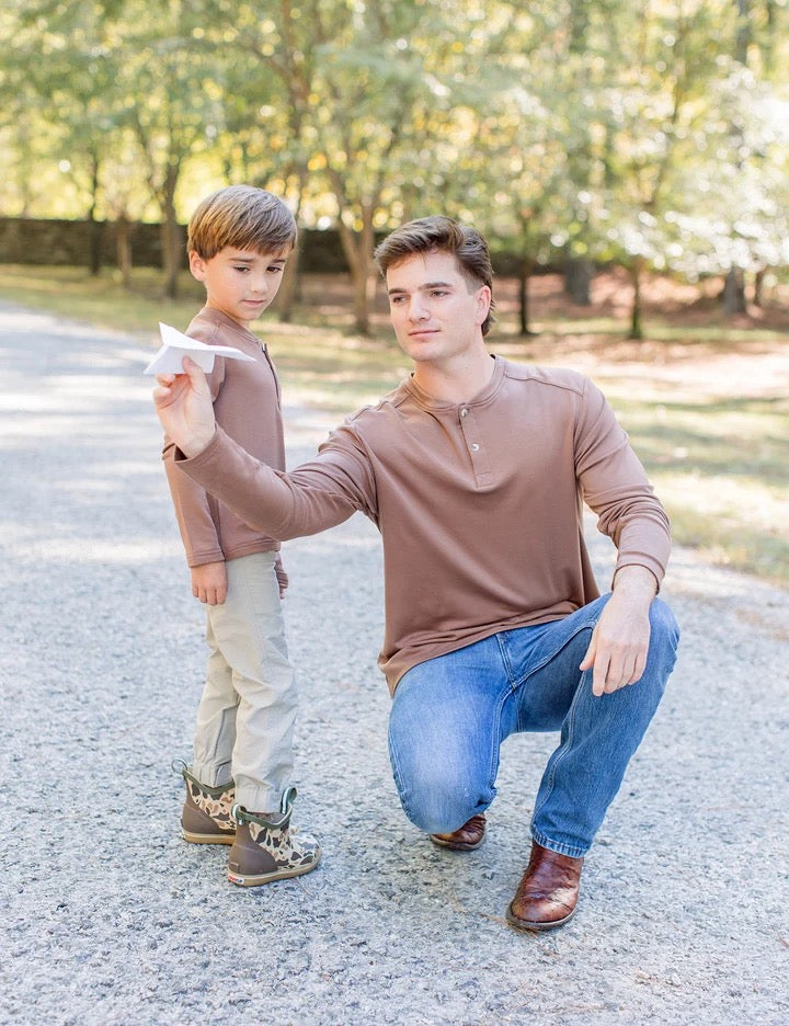 Properly Tied Shoreline Henley LS - Walnut