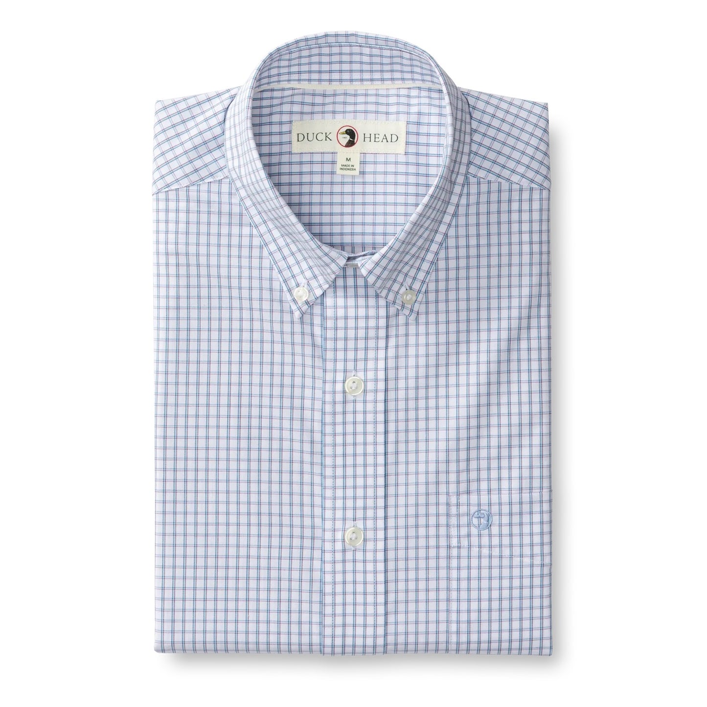 Duck Head Performance Poplin Sport Shirt Casey Plaid Violet Quartz