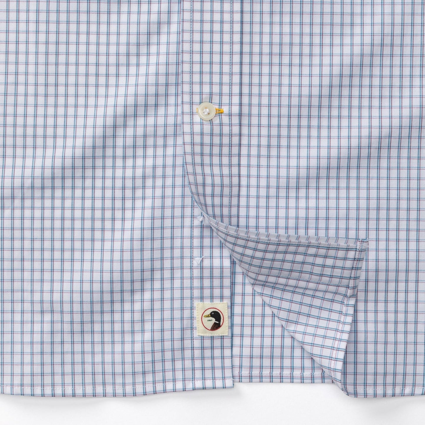 Duck Head Performance Poplin Sport Shirt Casey Plaid Violet Quartz