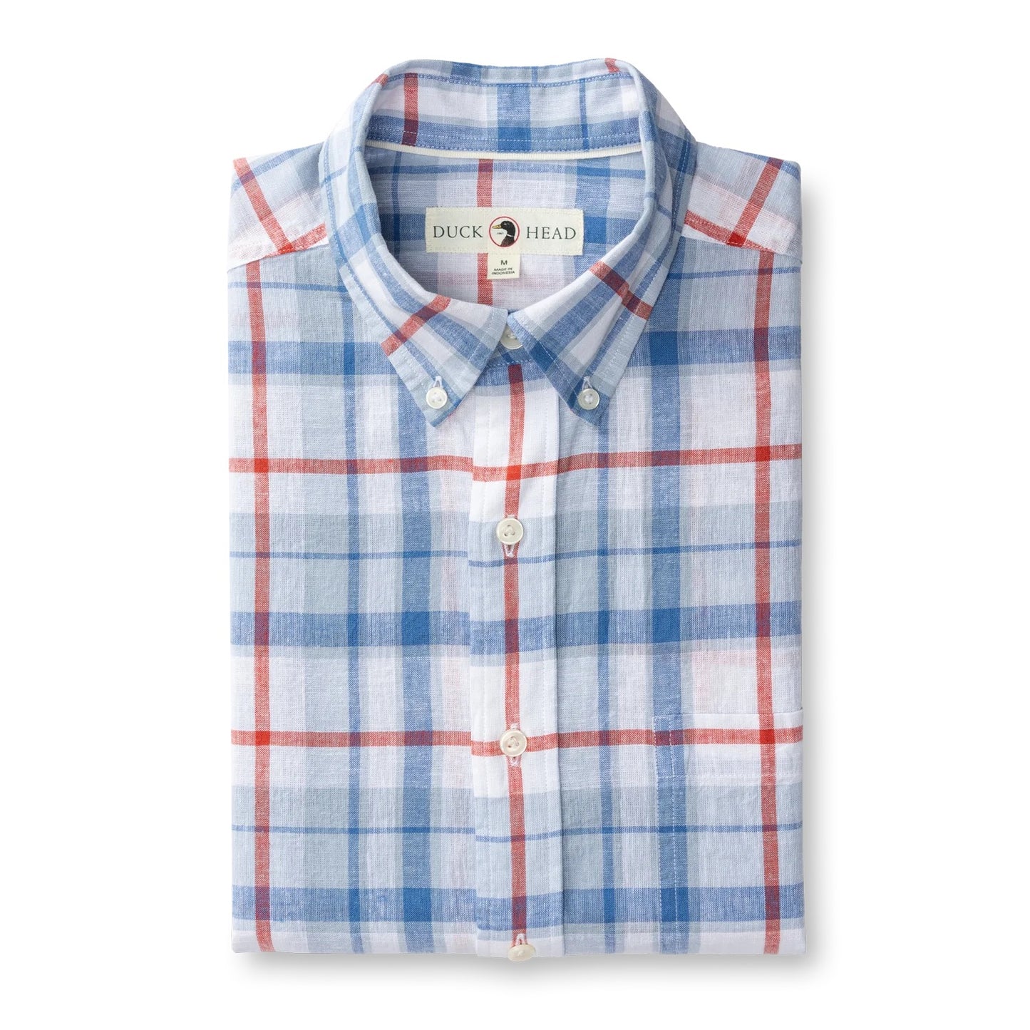 Duck Head Linen Cotton Oxford Sport Shirt Conner Plaid