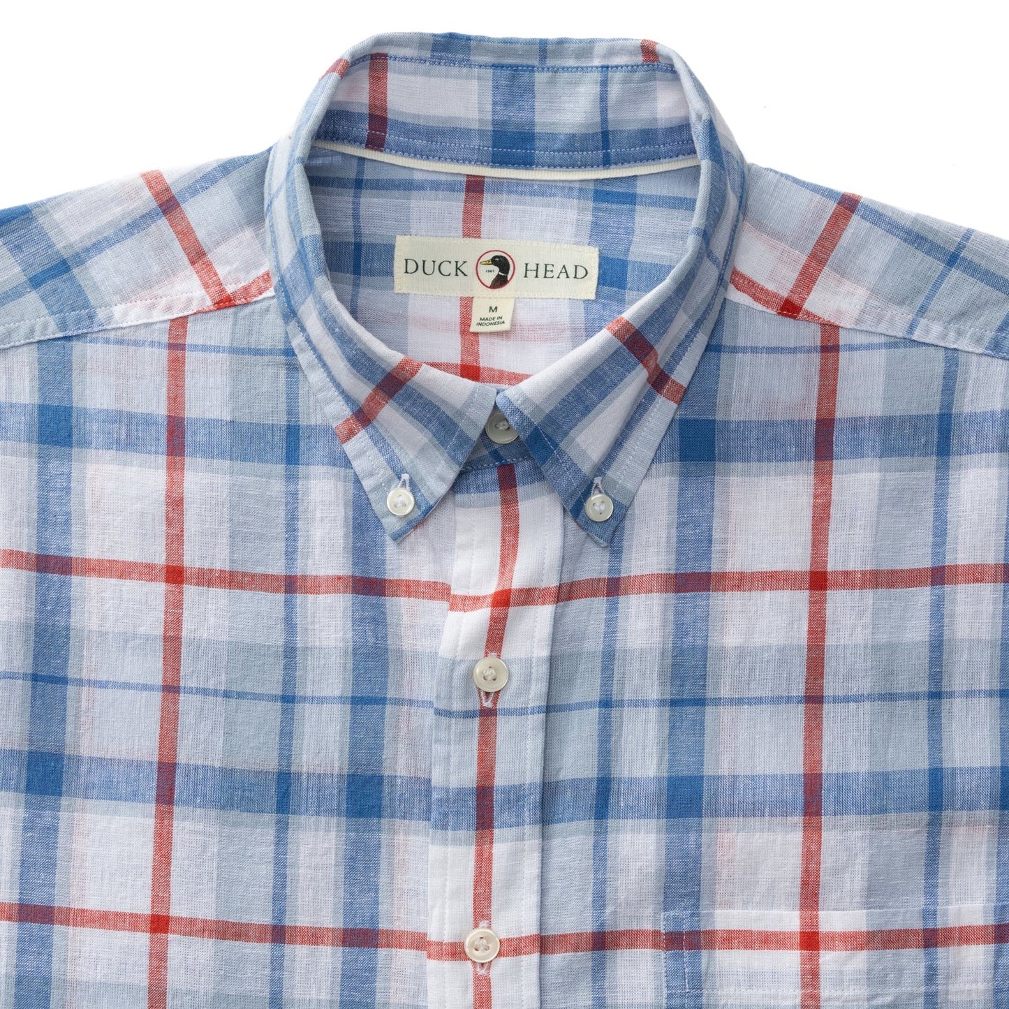 Duck Head Linen Cotton Oxford Sport Shirt Conner Plaid