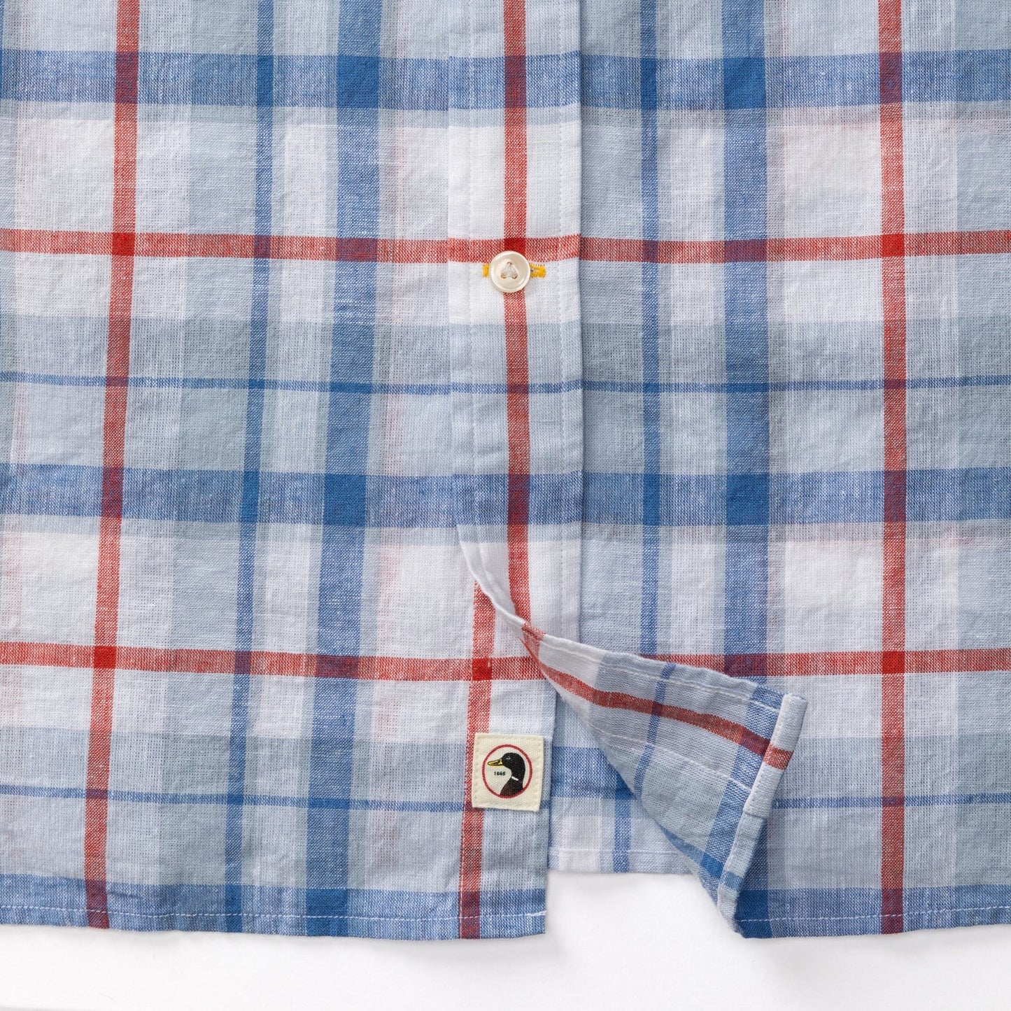Duck Head Linen Cotton Oxford Sport Shirt Conner Plaid