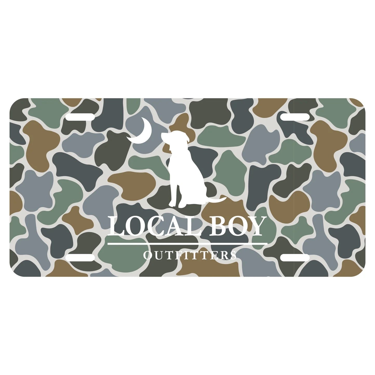 Local Boy License Plate (Forest Camo Bluff)