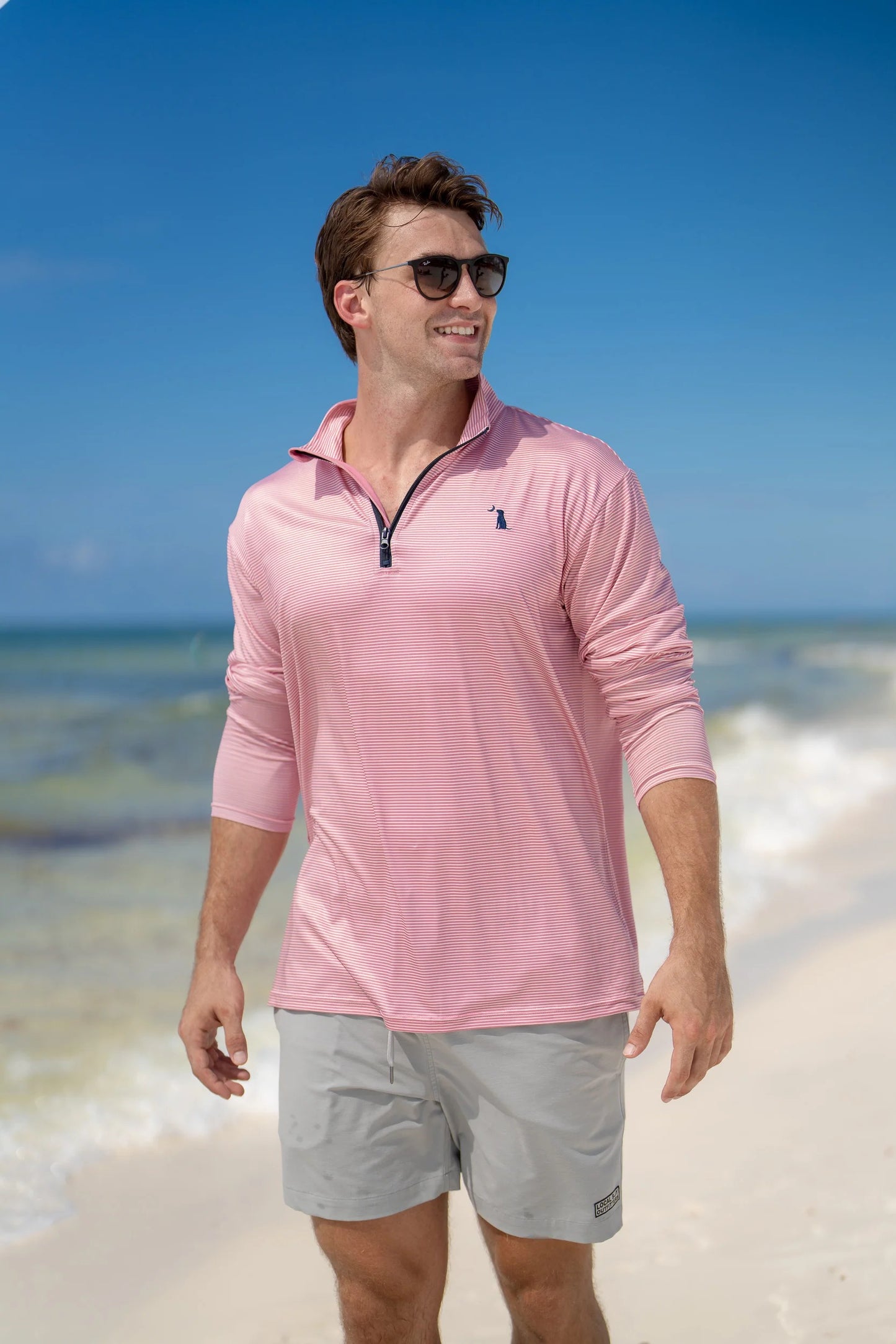 Local Boy Athletic Quarter Zip Salmon