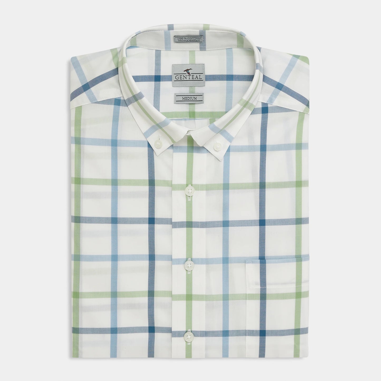 GenTeal Windowpane Cotton Sport Shirt- Placid Windowpane