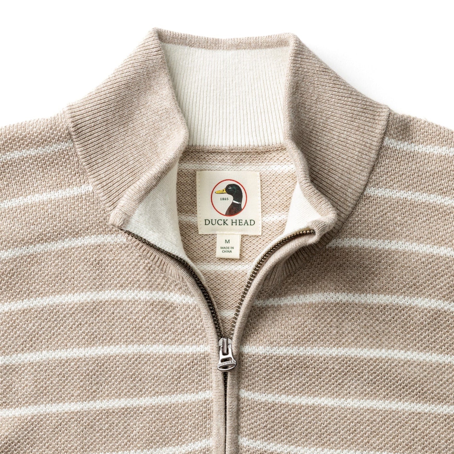 Duck Head Colton Pique 1/4 Zip Sweater- Khaki Heather