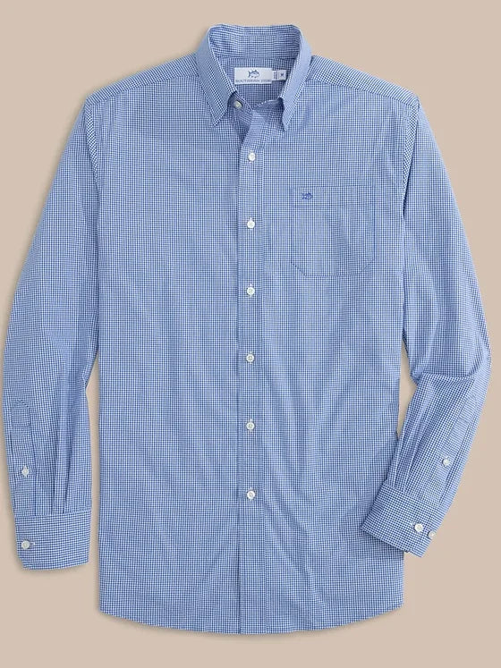 Southern Tide Charleston Parkwood Micro-Gingham Long Sleeve Sport Shirt