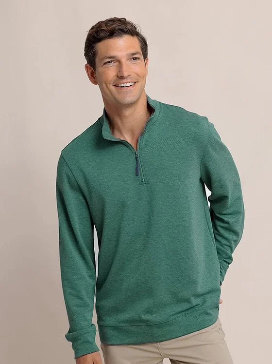 Southern Tide Whyche Interlock Heather Quarter Zip
