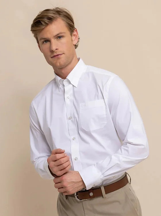 Southern Tide Charleston Overbrook Solid Long Sleeve Sport Shirt
