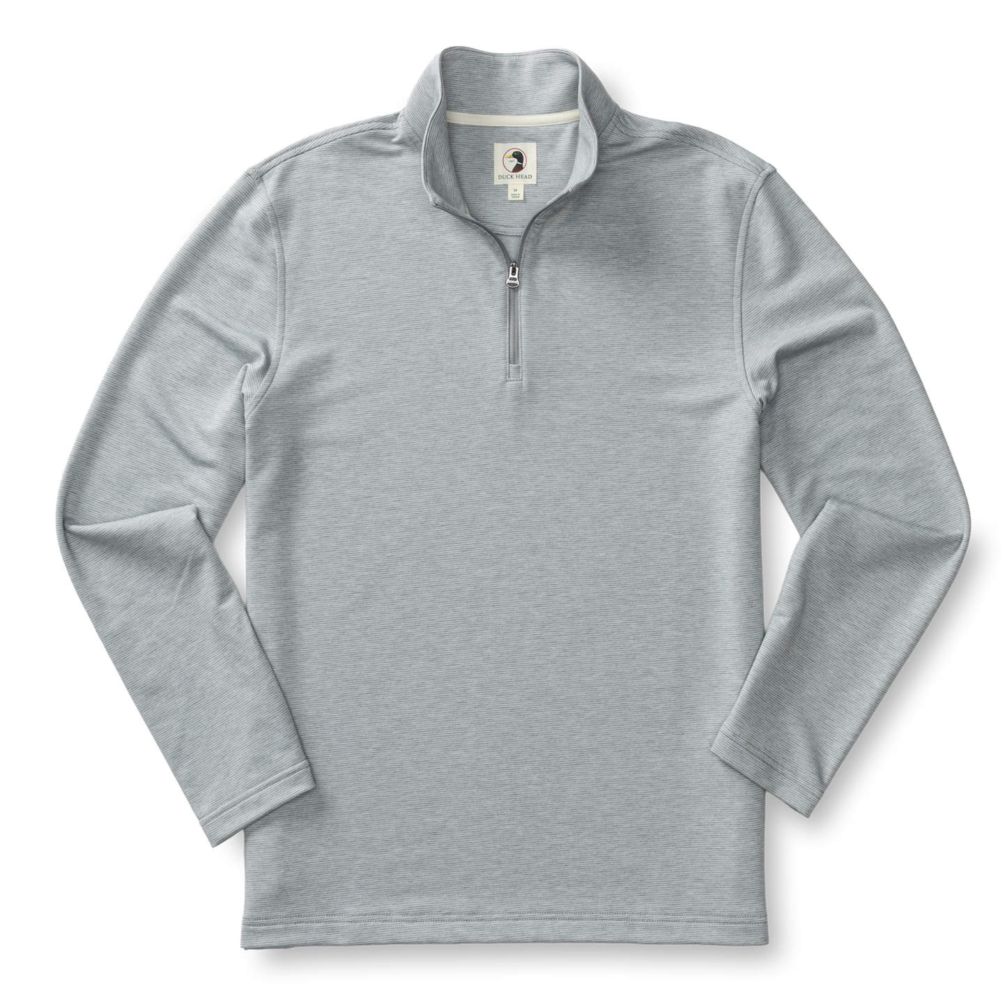 Duck Head Summerford Stripe Performance 1/4 Zip Pullover - Ultimate Grey Heather