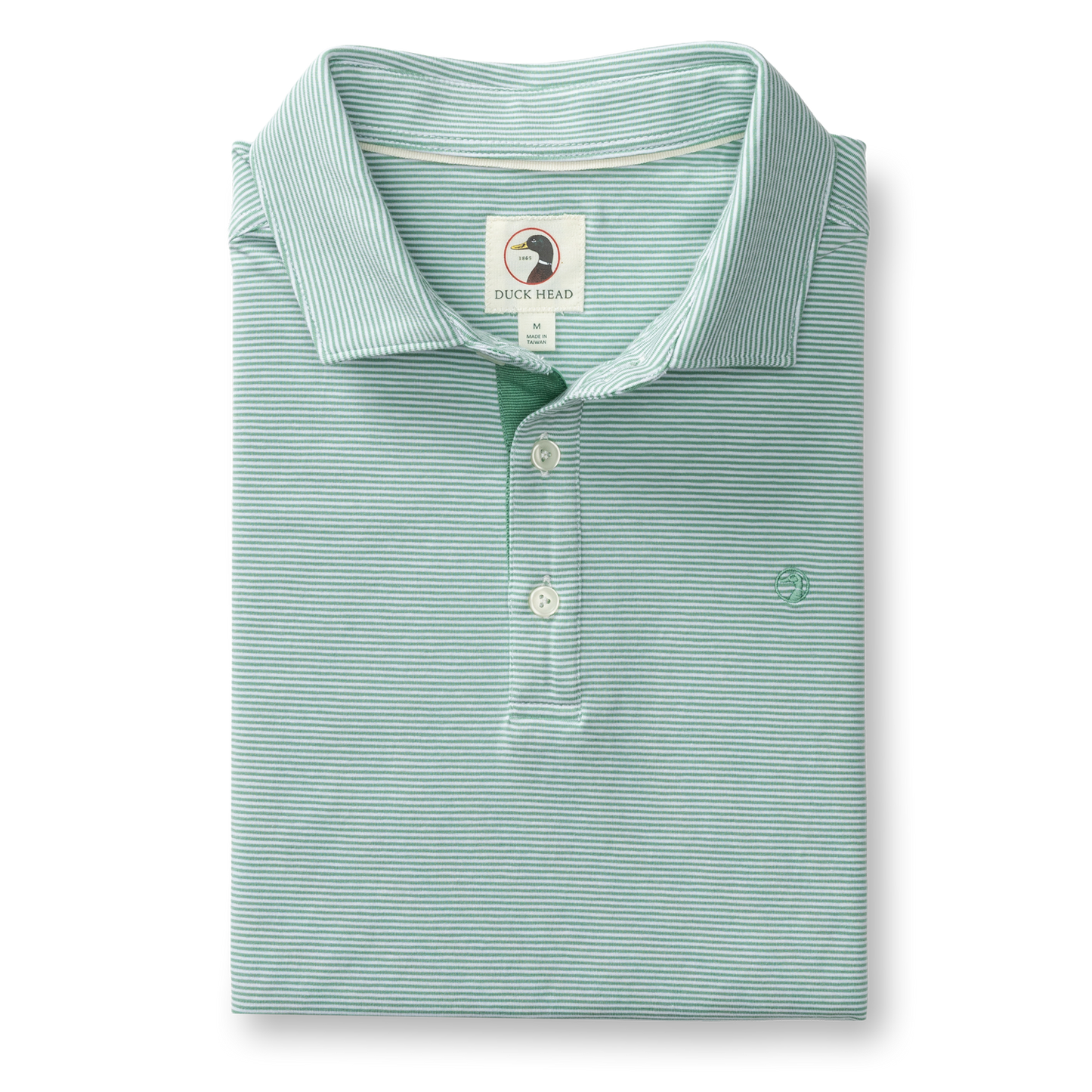 Duck Head Hanover Pima Cotton Jersey Stripe Polo- Aspen Green