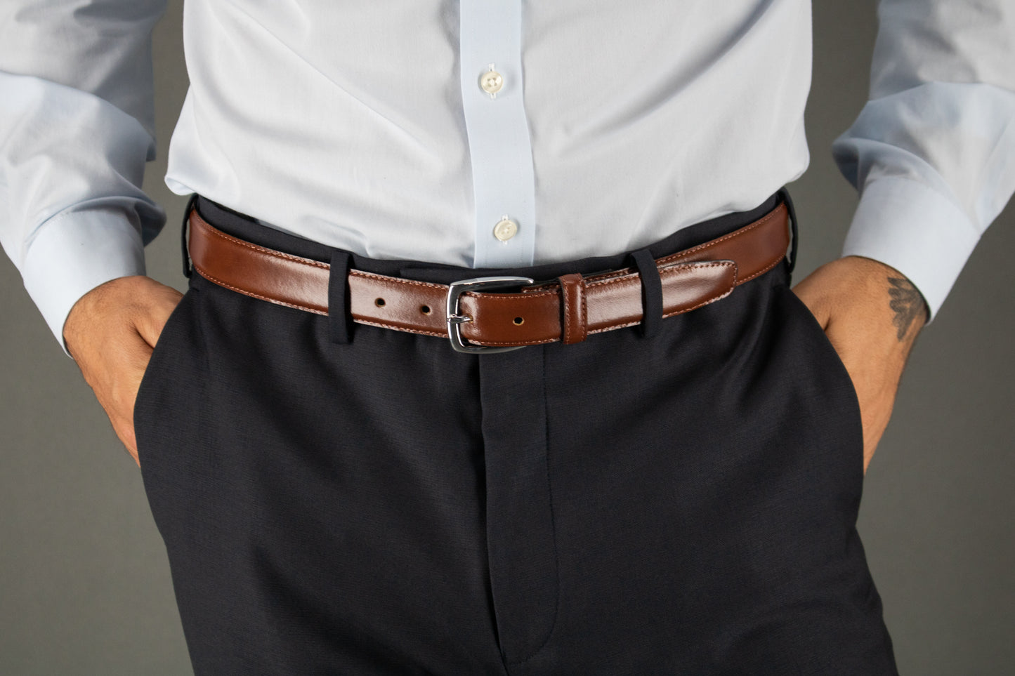 Jameson 31mm Genuine Leather Dress Belt - Tan