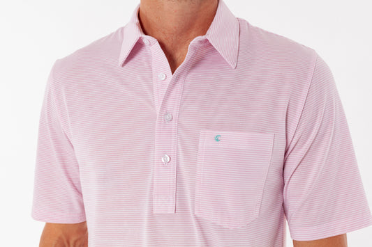 Criquet Performance Players Shirt Hobby Stripe- Light Pink