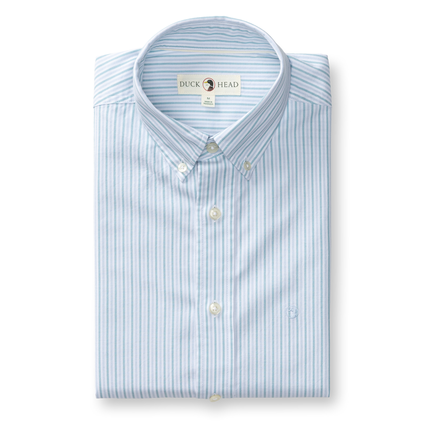 Duck Head Cotton Oxford Sport Shirt Collins Stripe - Lake Blue