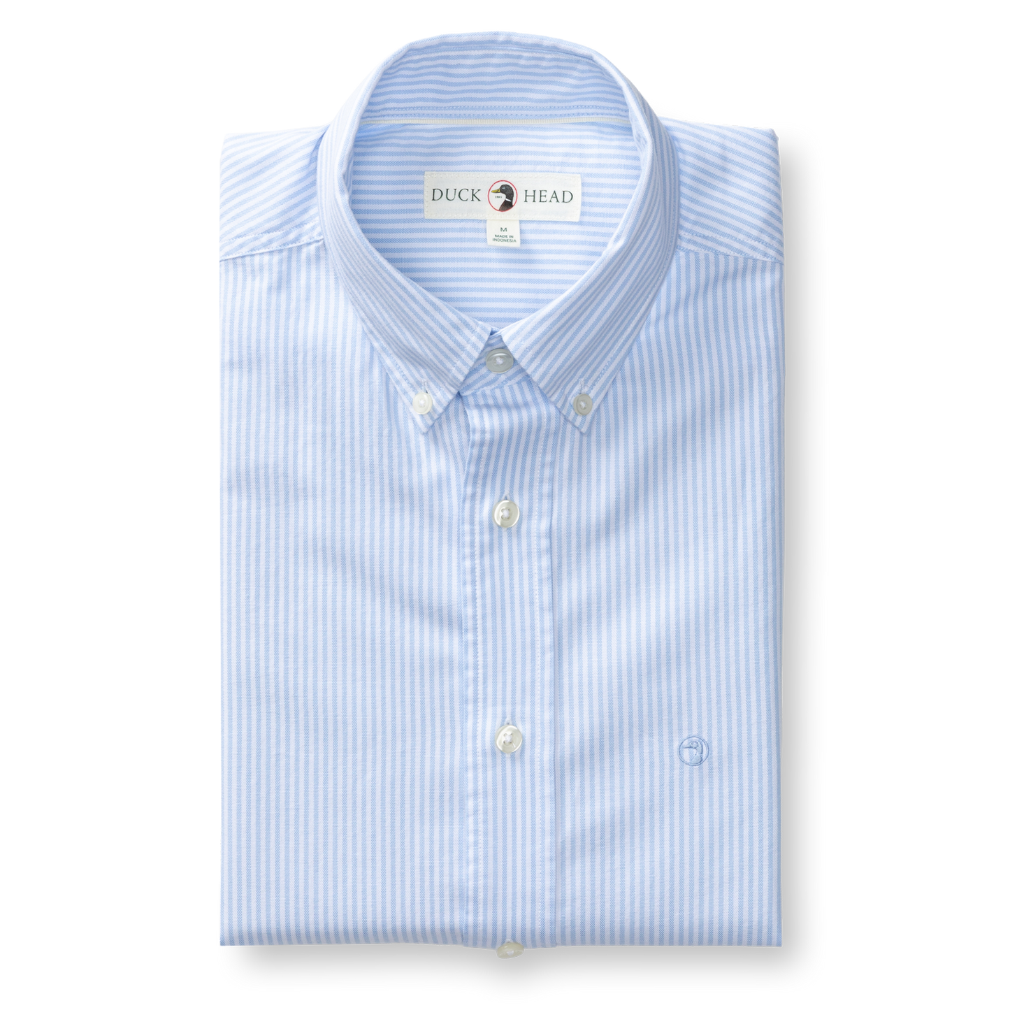Duck Head Cotton Oxford Sport Shirt Collins Stripe - Serenity Blue