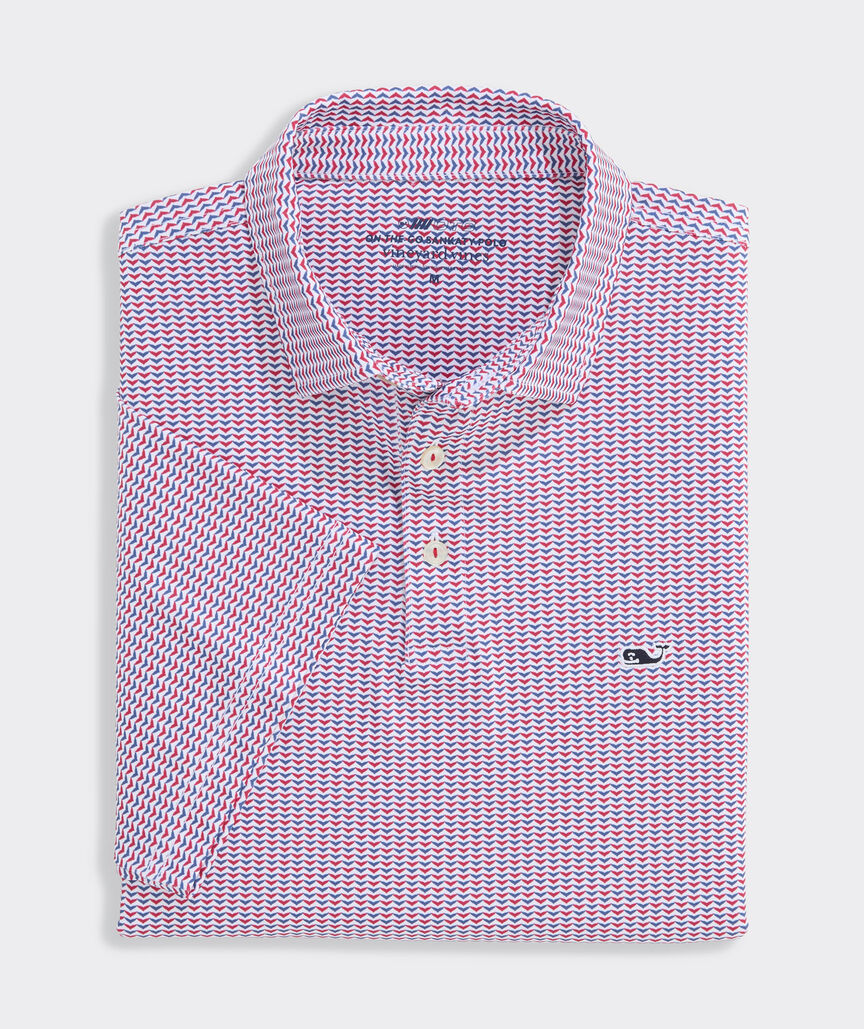Vineyard Vines Performance Printed Sankaty Polo - Whale Tail RWB