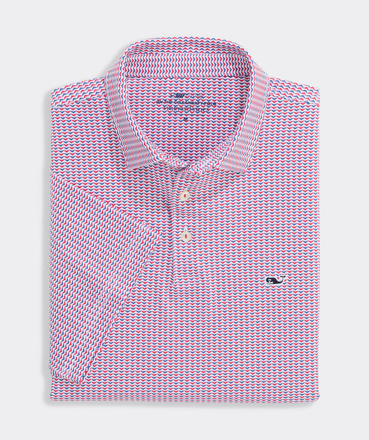 Vineyard Vines Performance Printed Sankaty Polo - Whale Tail RWB
