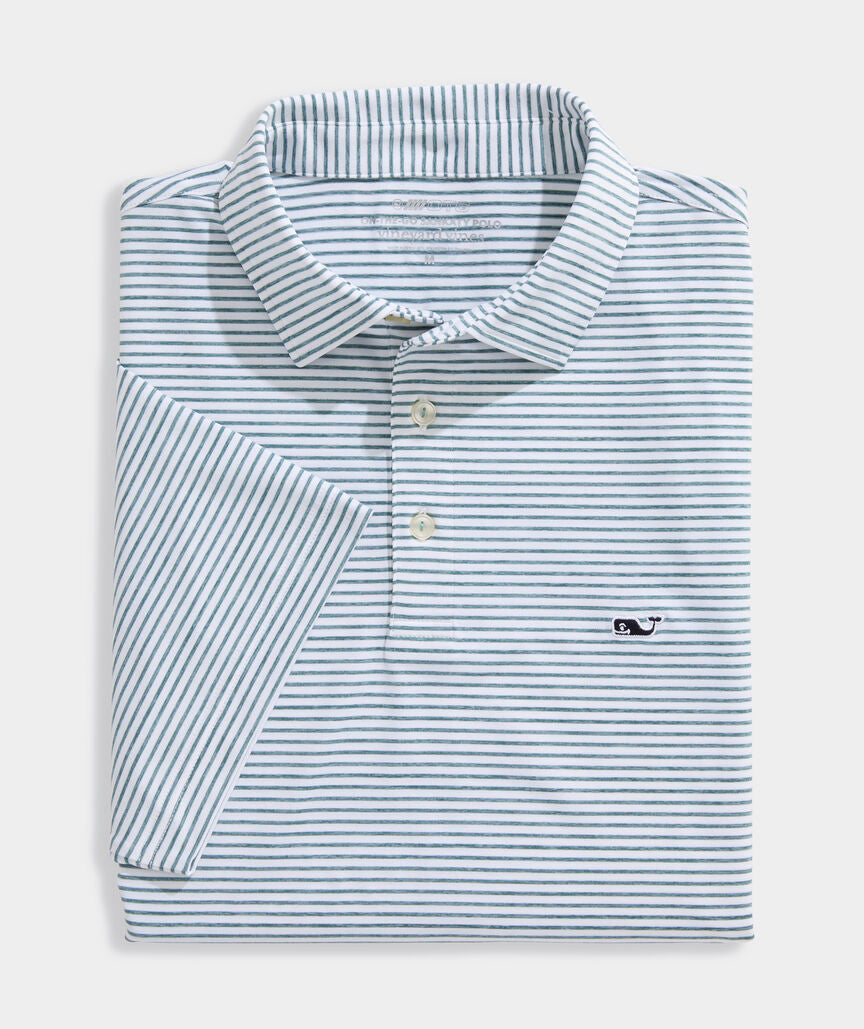 Vineyard Vines Performance Bradley Stripe Sankaty Polo (Low Country Loden)